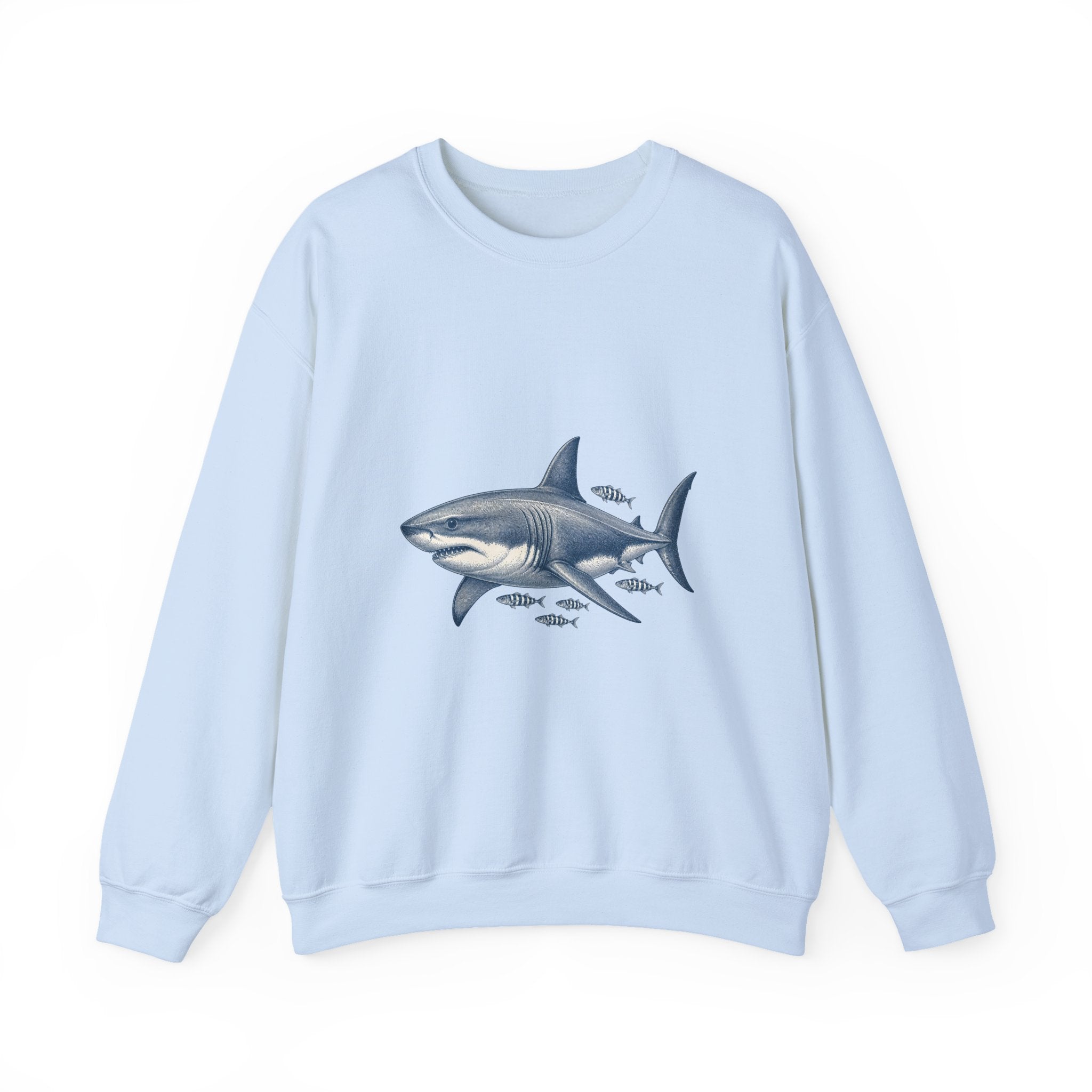 Matching Couple Sweatshirt - Shark & Dolphin Matching Couple Premium Fleece Sweatshirt Vintage Art His Hers Honeymoon Gift - Design A
