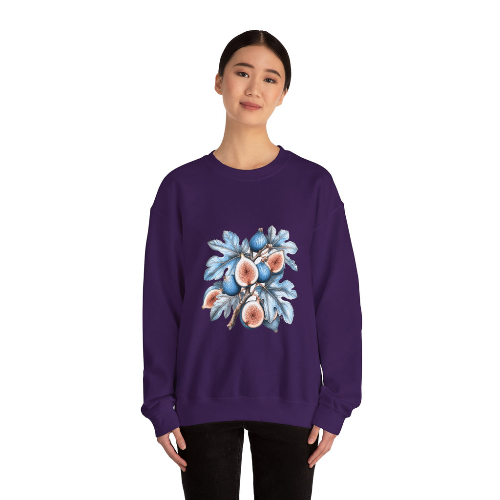 Matching Couple Sweatshirt - Olive Branch & Fig Matching Couple Comfort Colors Crew Hand-Drawn Art His Hers Anniversary Gift - Design B