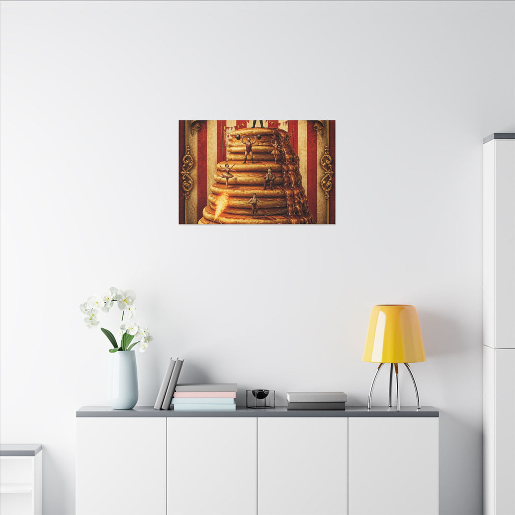 Pancake Stack Platform Wall Art Canvas 24×36 Baroque Studio Decor Maximalist Print