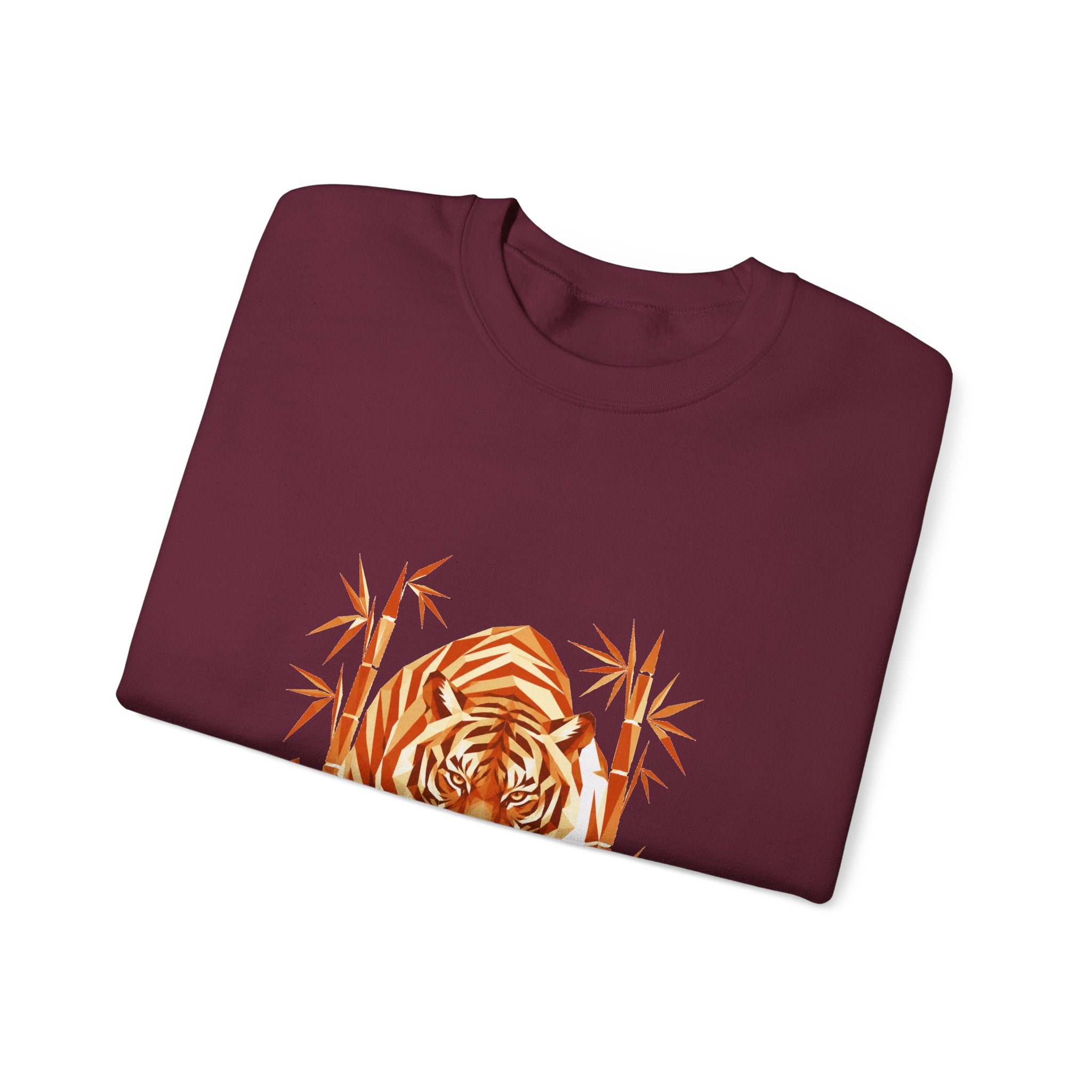 Matching Couple Sweatshirt - Tiger & Crane Matching Couple Premium Fleece Sweatshirt Geometric Art His Hers Love Gift - Design A