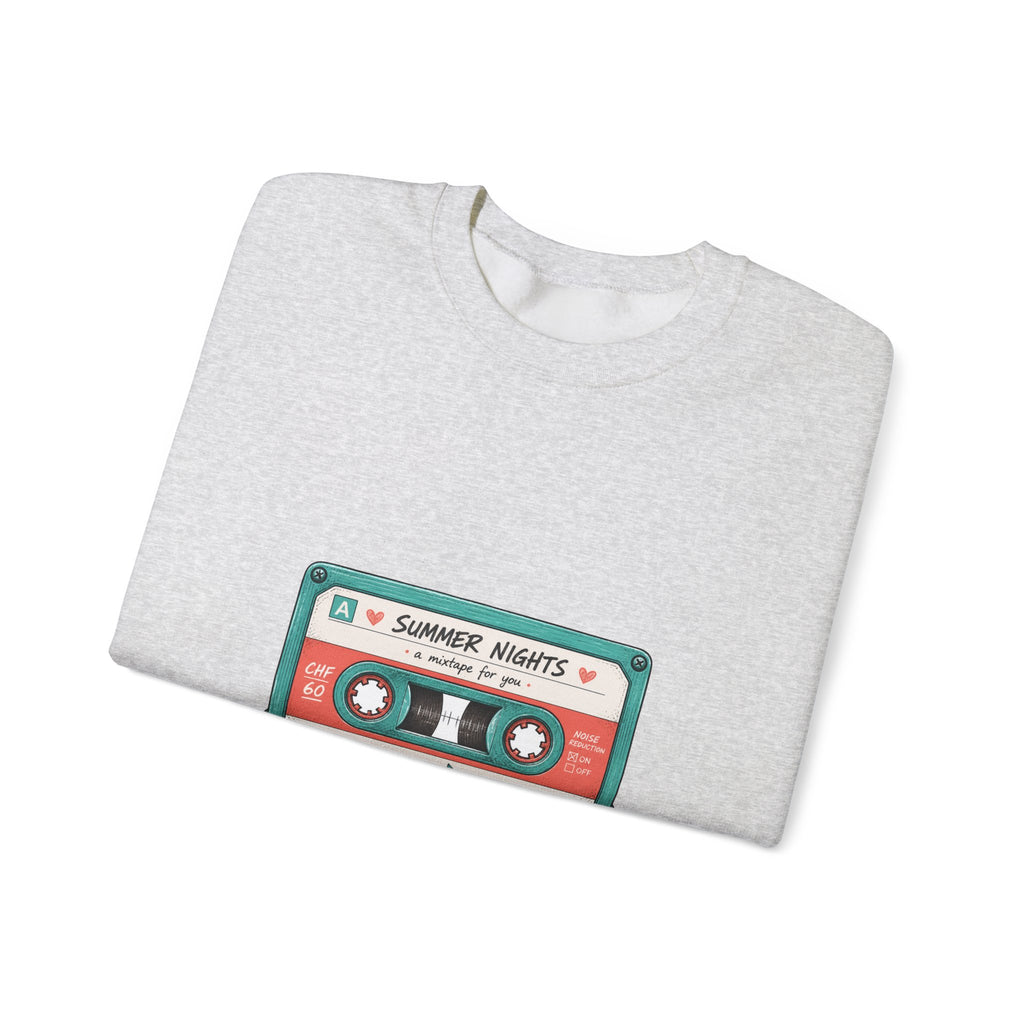 Matching Couple Sweatshirt - Vinyl & Cassette Matching Couple Comfort Colors Crew Hand-Drawn Art His Hers Anniversary Gift - Design B