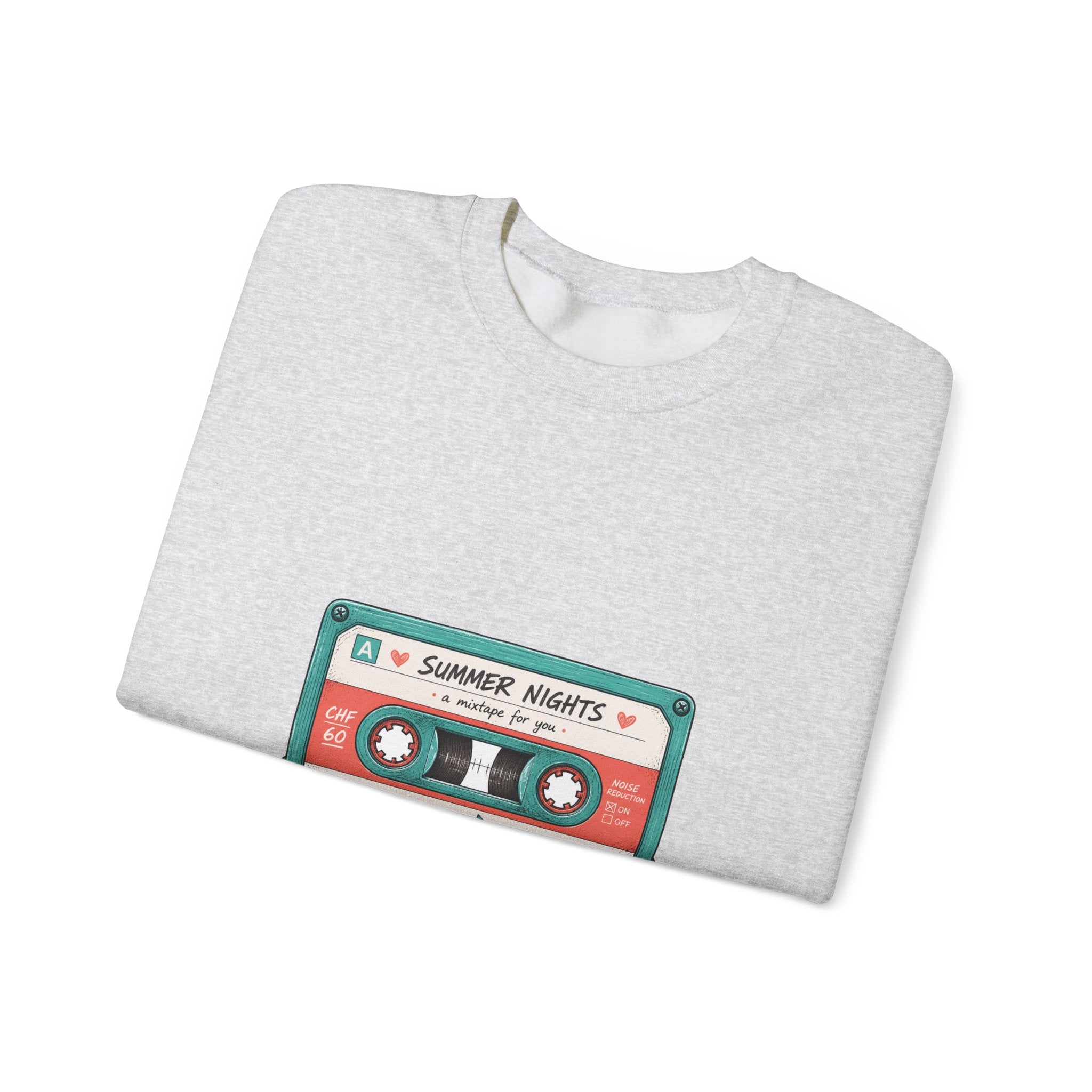 Matching Couple Sweatshirt - Vinyl & Cassette Matching Couple Comfort Colors Crew Hand-Drawn Art His Hers Anniversary Gift - Design B