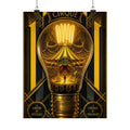 Light Bulb Circus Wall Art Poster 24×36 Art Deco Bar Area Decor Maximalist Print