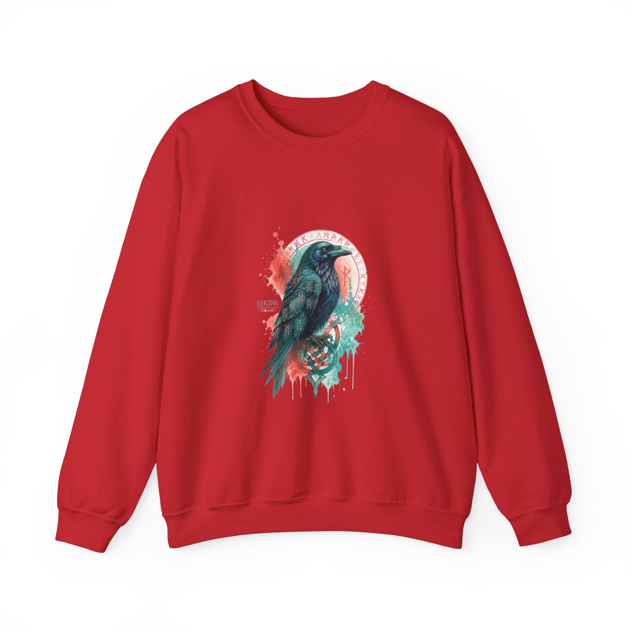 Matching Couple Sweatshirt - Huginn & Muninn Matching Couple Crewneck Sweatshirt Watercolor Art His Hers Engagement Gift - Design A