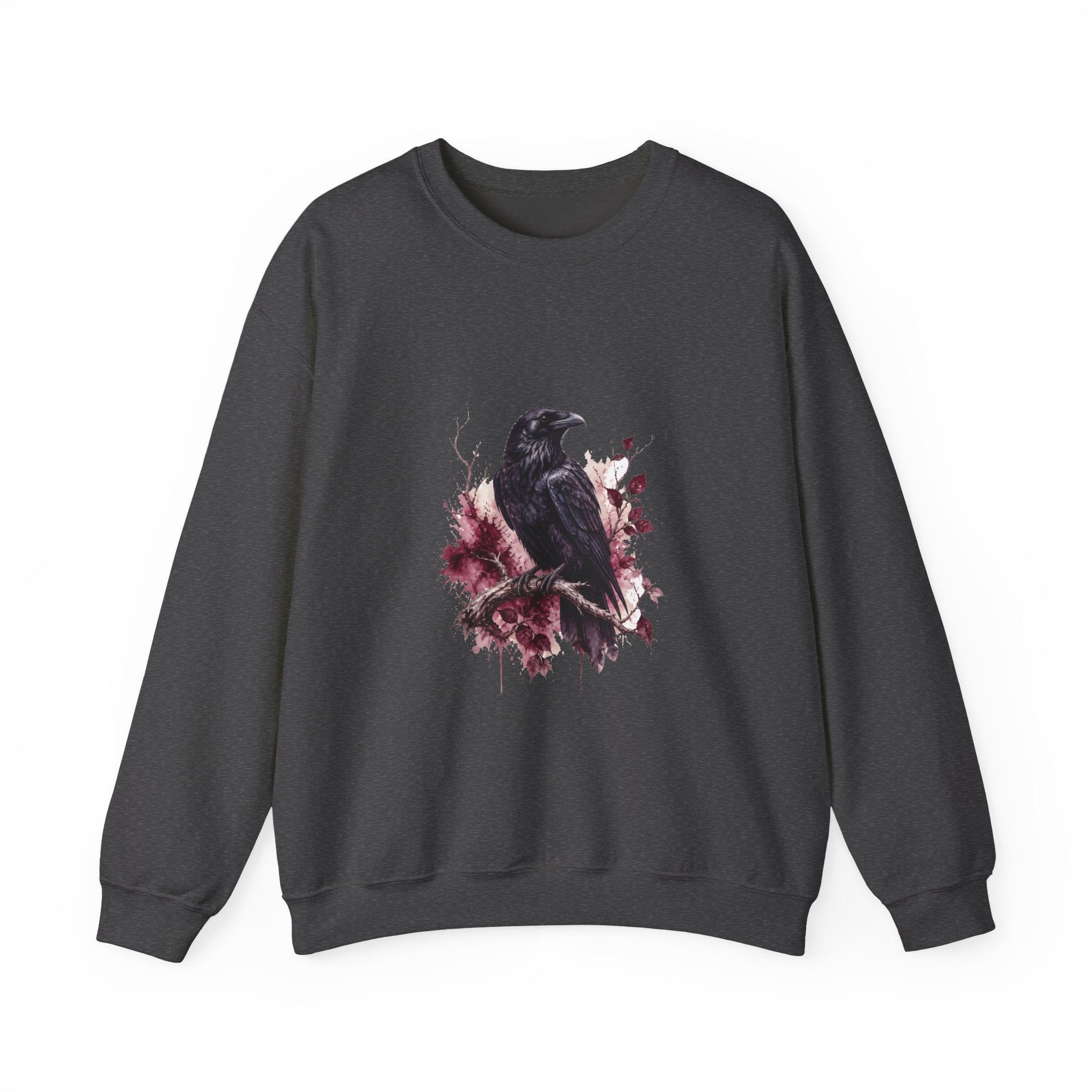 Matching Couple Sweatshirt - Raven & Swan Matching Couple Premium Fleece Sweatshirt Watercolor Art His Hers Birthday Gift - Design A