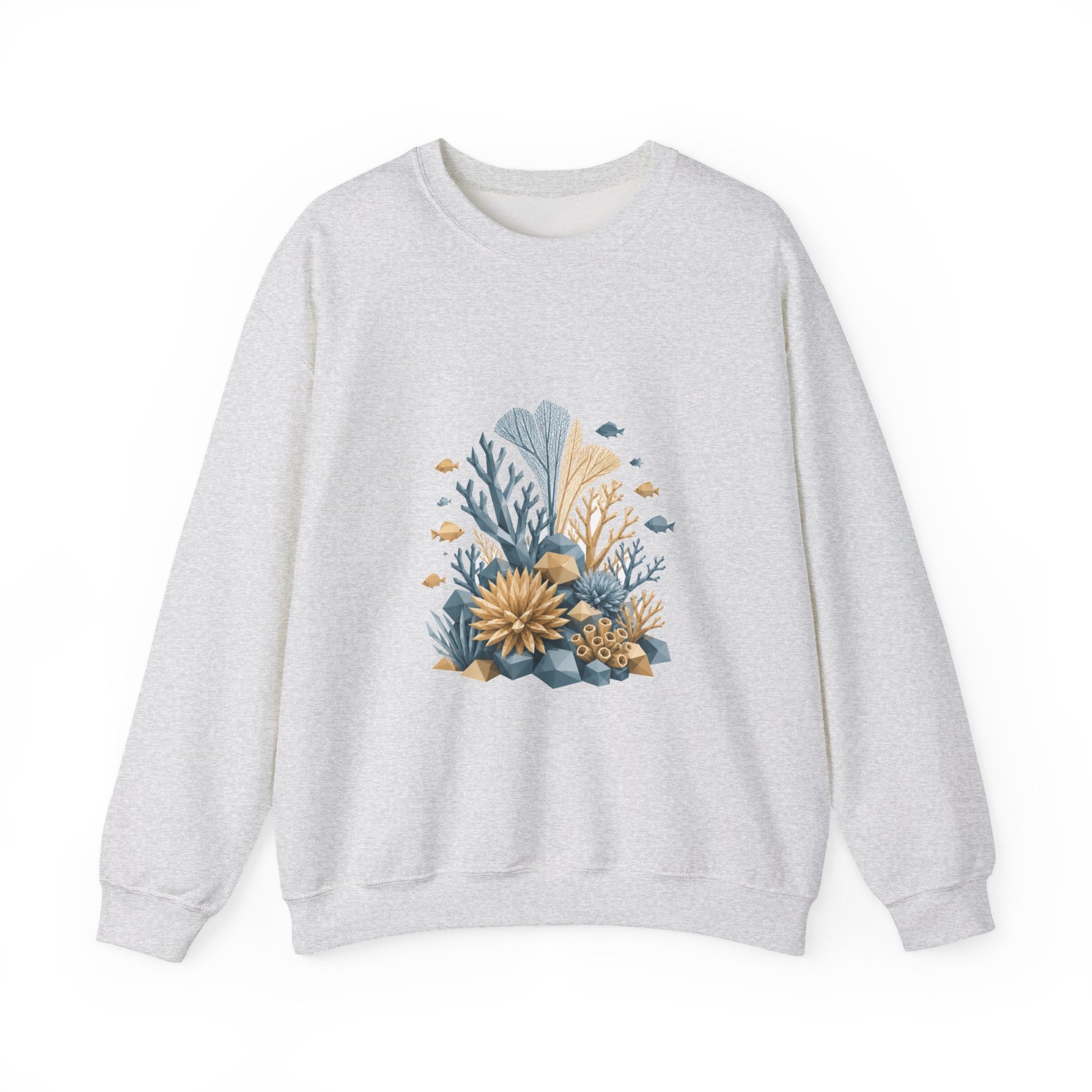 Matching Couple Sweatshirt - Coral Reef & Deep Sea Matching Couple Comfort Colors Crew Geometric Art His Hers Love Gift - Design A