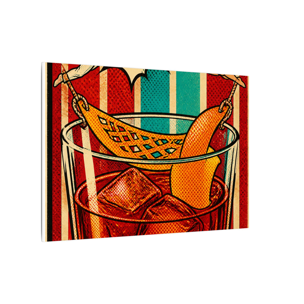 Negroni Trapeze Act Wall Art Canvas 24×36 Pop Art Restaurant Decor Maximalist Print