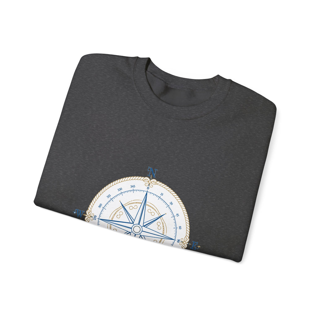 Matching Couple Sweatshirt - Compass North & South Matching Couple Premium Fleece Sweatshirt Minimalist Art His Hers Christmas Gift - Design A