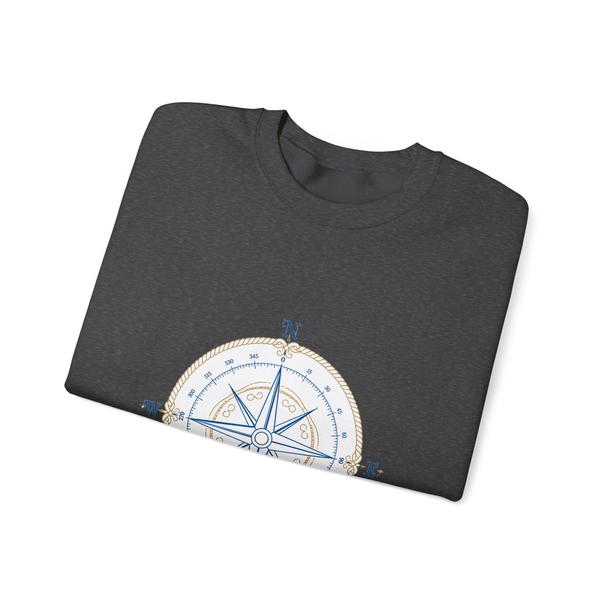 Matching Couple Sweatshirt - Compass North & South Matching Couple Premium Fleece Sweatshirt Minimalist Art His Hers Christmas Gift - Design A