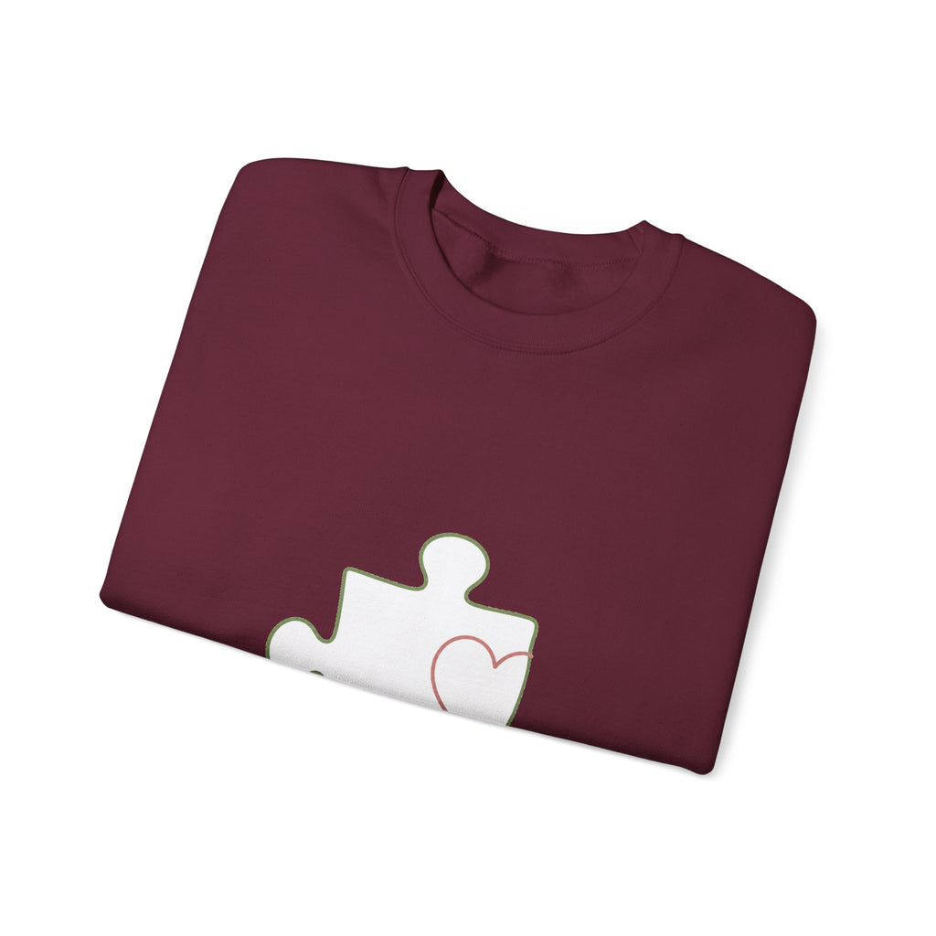 Matching Couple Sweatshirt - Puzzle Pieces Matching Couple Crewneck Sweatshirt Minimalist Art His Hers Valentine Gift - Design A