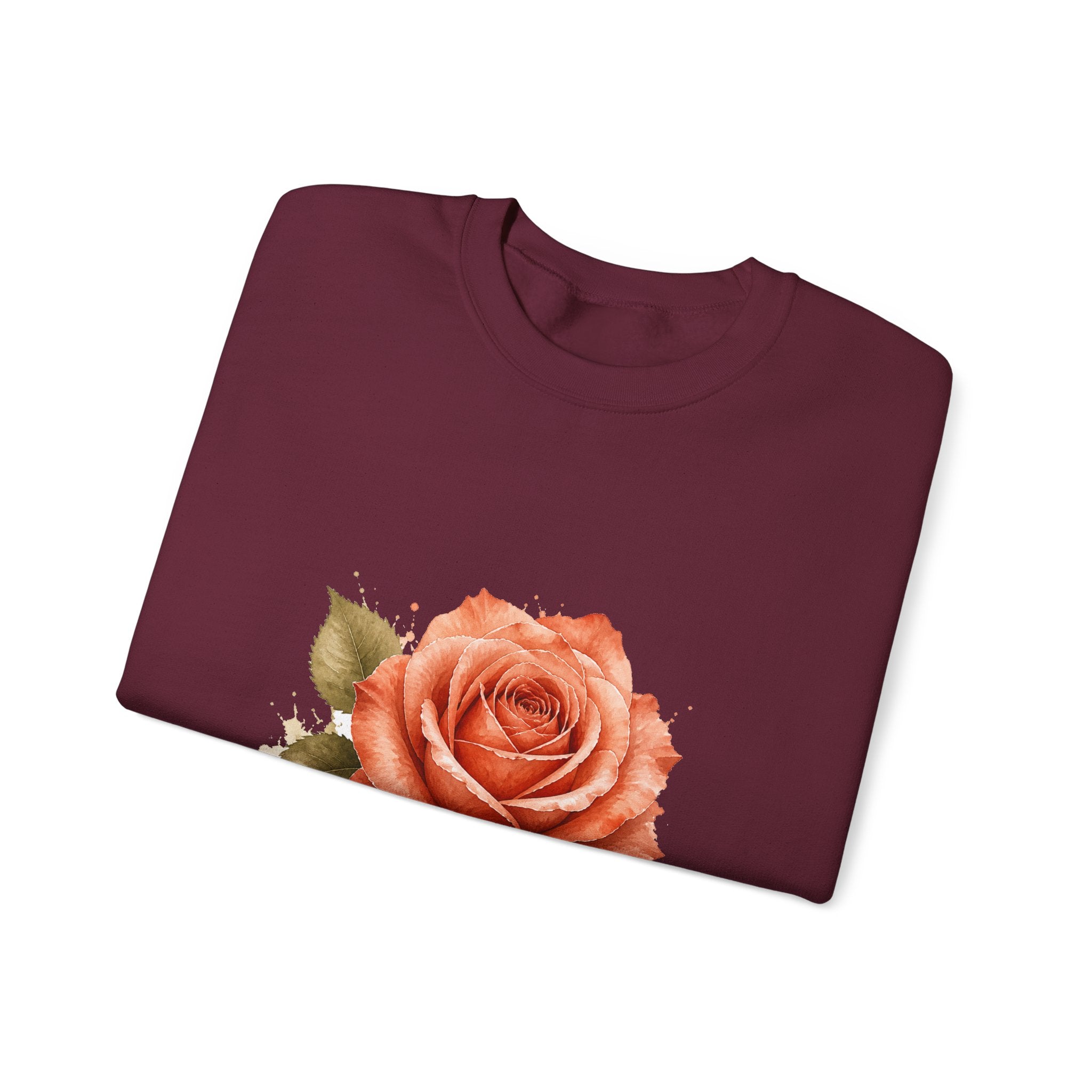 Matching Couple Sweatshirt - Rose & Thorn Matching Couple Premium Fleece Sweatshirt Watercolor Art His Hers Birthday Gift - Design A