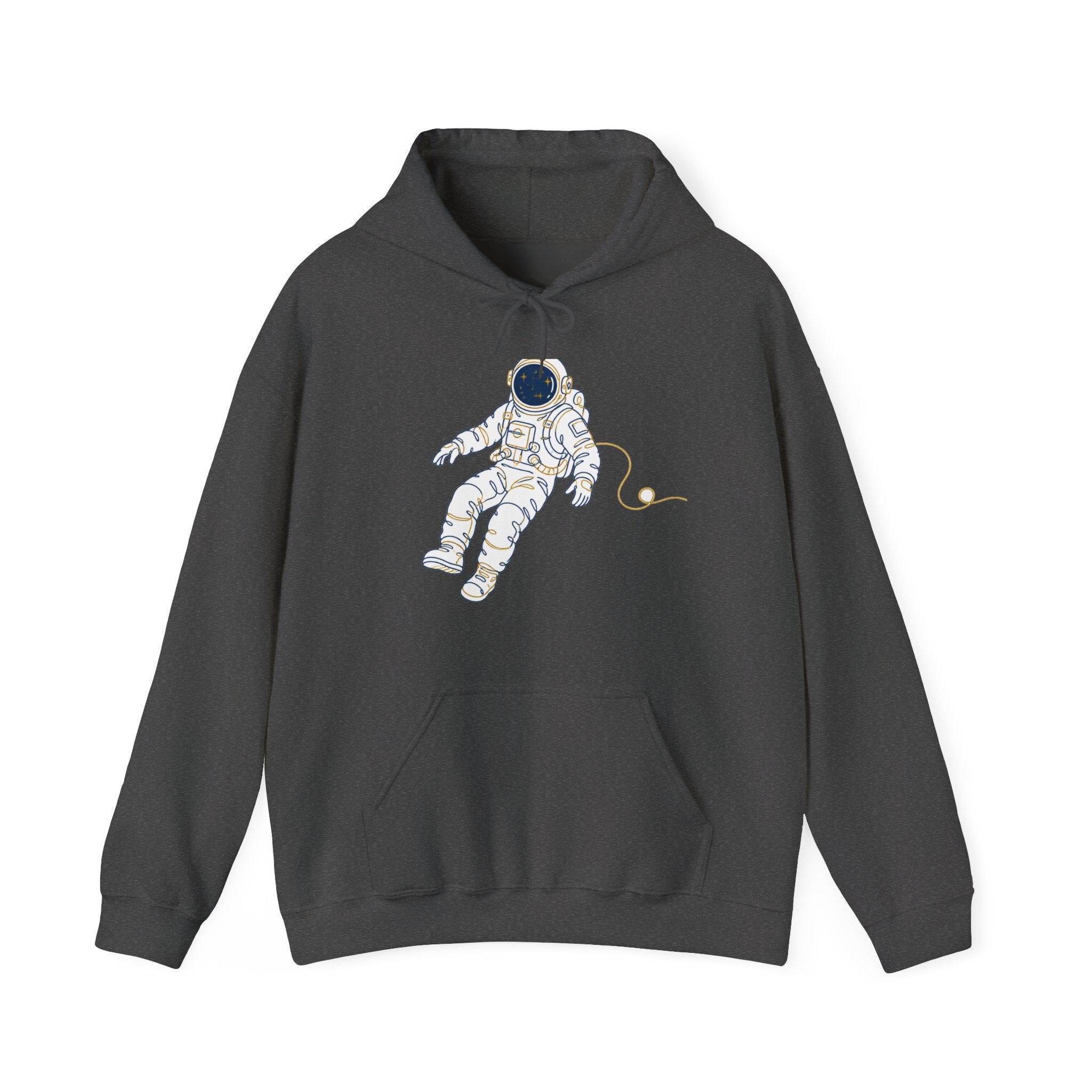 Matching Couple Sweatshirt - Astronaut & Planet Matching Couple Hooded Sweatshirt Minimalist Art His Hers Valentine Gift - Design A