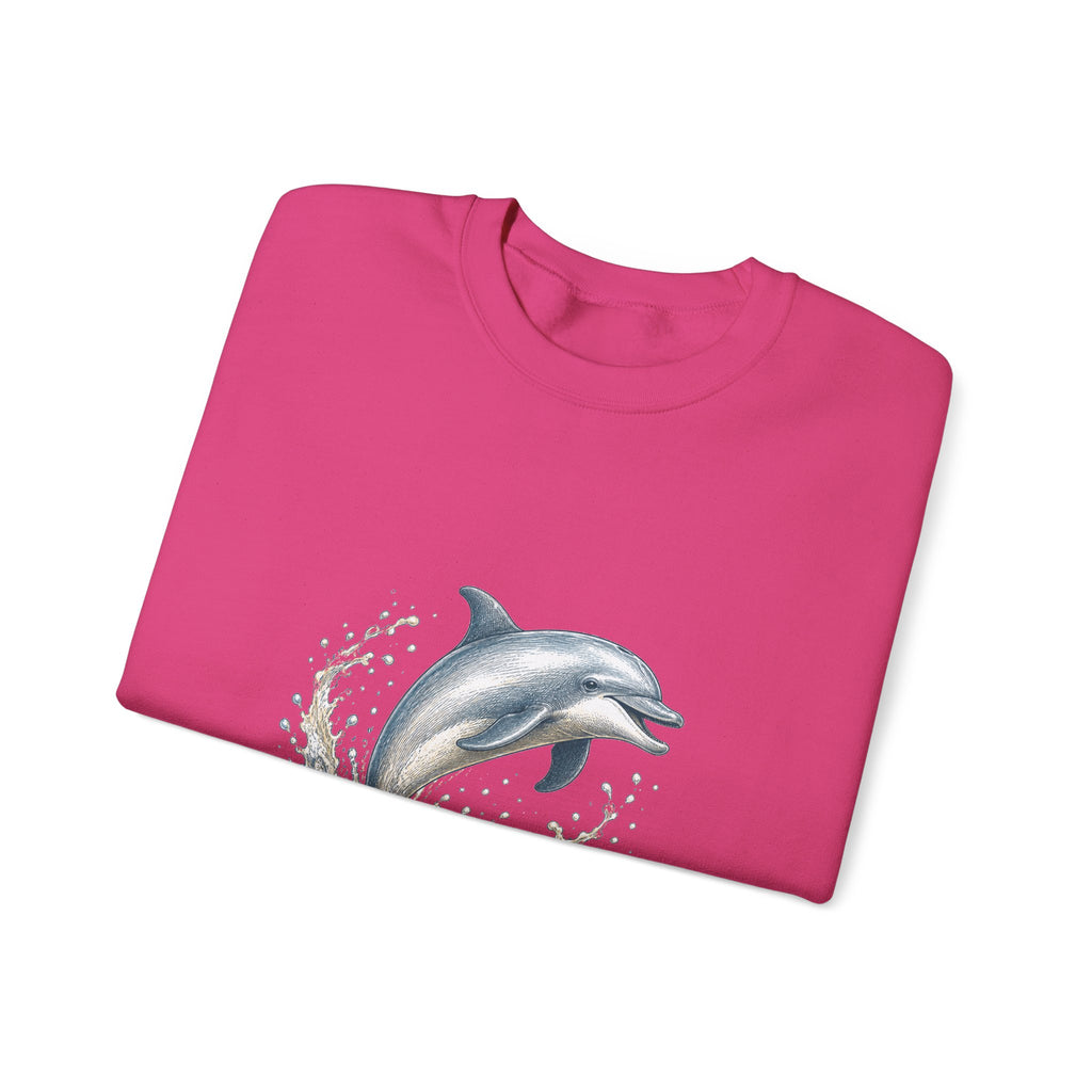 Matching Couple Sweatshirt - Shark & Dolphin Matching Couple Premium Fleece Sweatshirt Hand-Drawn Art His Hers Anniversary Gift - Design B