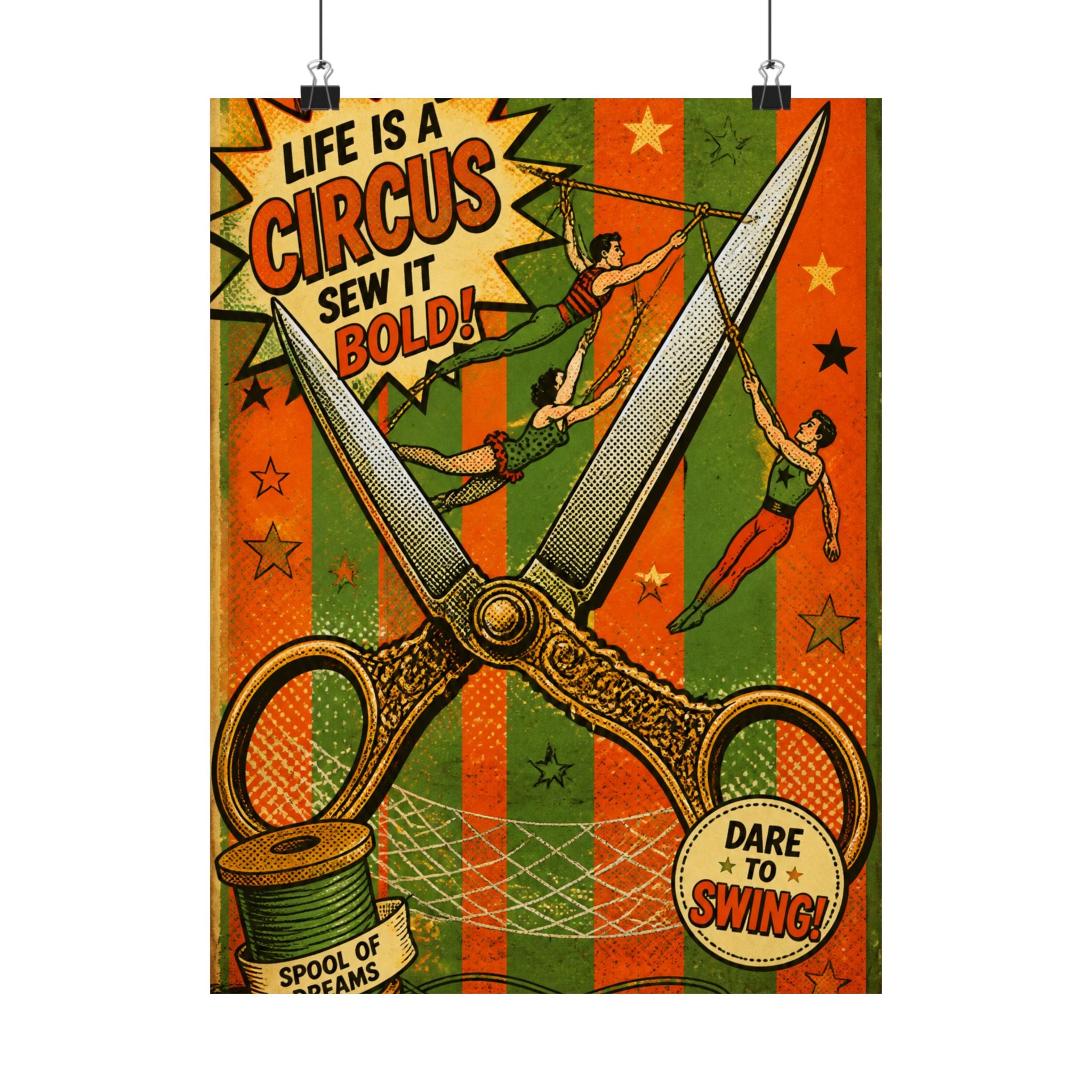Giant Scissors Trapeze Wall Art Poster 24×36 Pop Art Restaurant Decor Maximalist Print