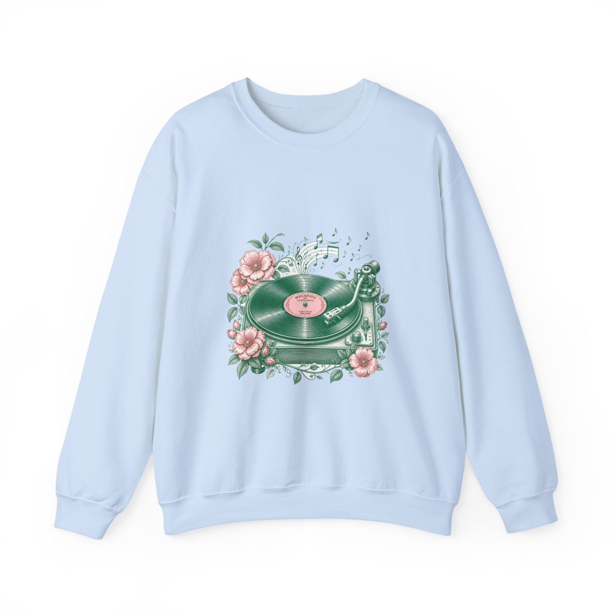 Matching Couple Sweatshirt - Vinyl & Cassette Matching Couple Comfort Colors Crew Vintage Art His Hers Honeymoon Gift - Design A
