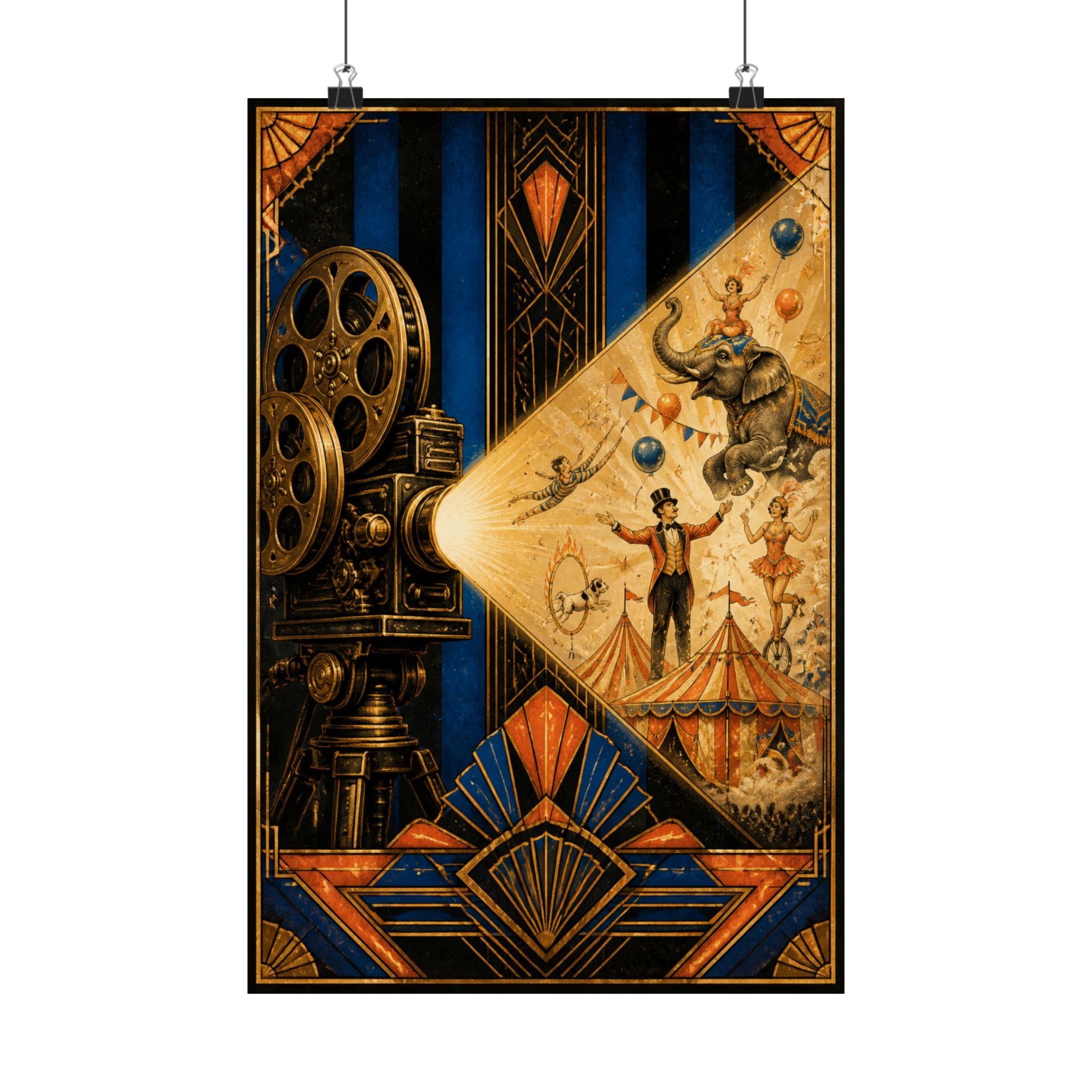 Film Camera Projector Show Wall Art Poster 18×24 Art Deco Entryway Decor Maximalist Print