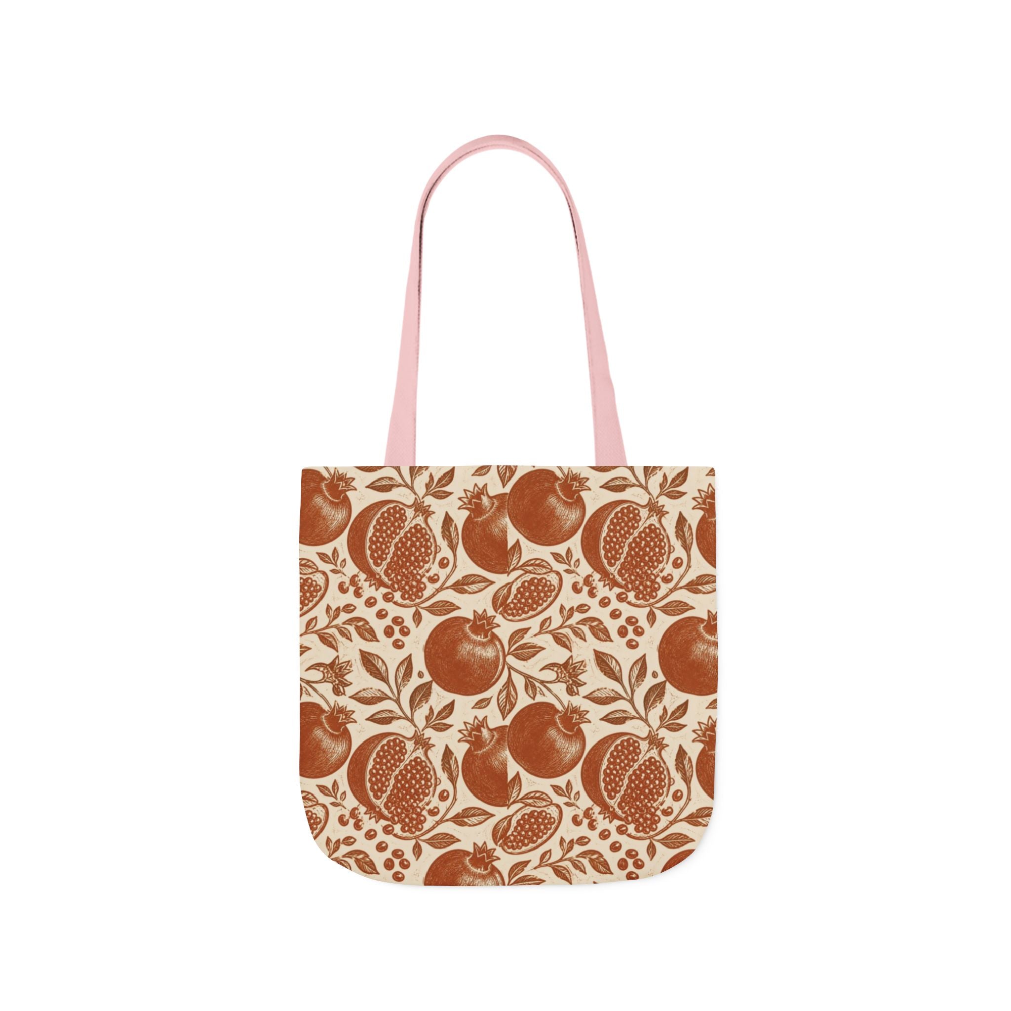 Split Pomegranates Canvas Tote Bag Mediterranean Kitchen Linocut Design Italian Cottagecore Gift