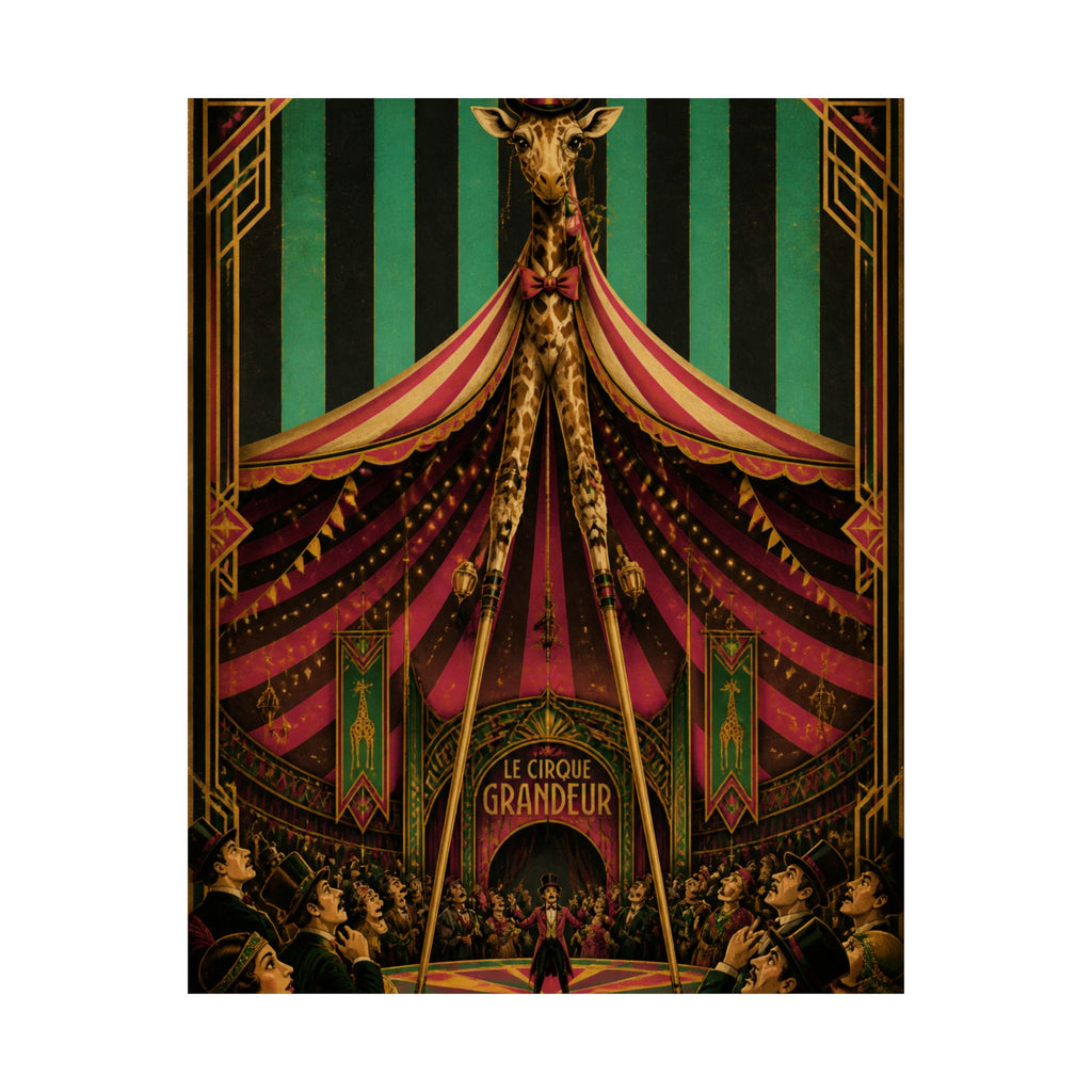 Giraffe on Stilts Wall Art Poster 18×24 Art Deco Entryway Decor Maximalist Print
