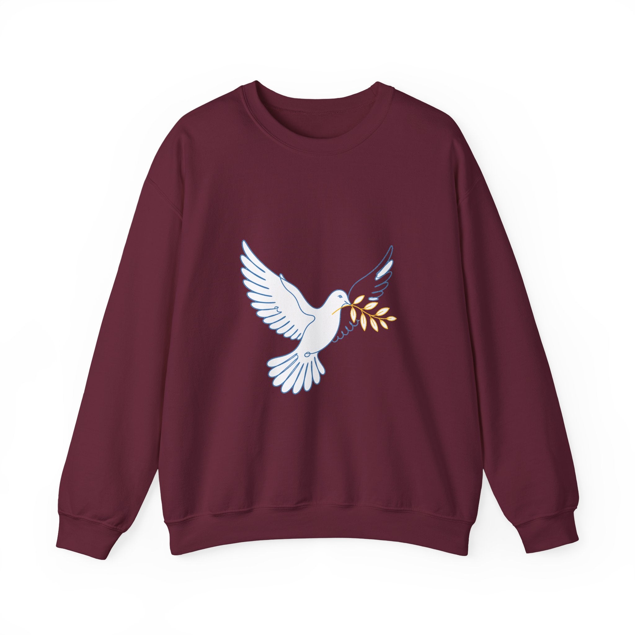 Matching Couple Sweatshirt - Wolf & Dove Matching Couple Crewneck Sweatshirt Minimalist Art His Hers Valentine Gift - Design B