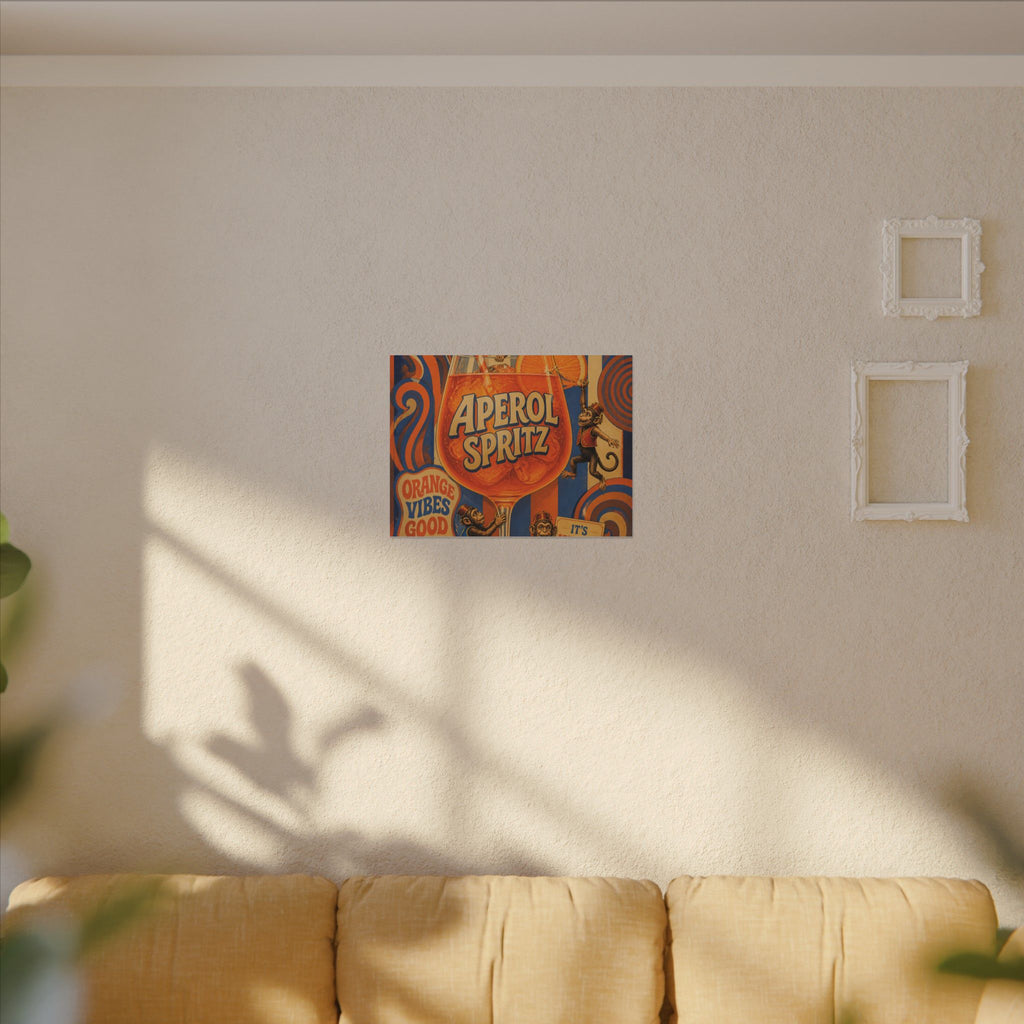 Aperol Spritz Monkeys Wall Art Canvas 24×36 Psychedelic Dining Room Decor Maximalist Print