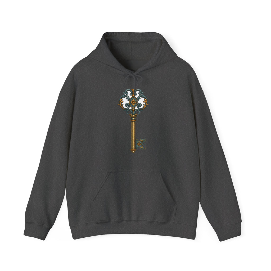 Matching Couple Sweatshirt - Key & Lock Matching Couple Hooded Sweatshirt Vintage Art His Hers Wedding Gift - Design A