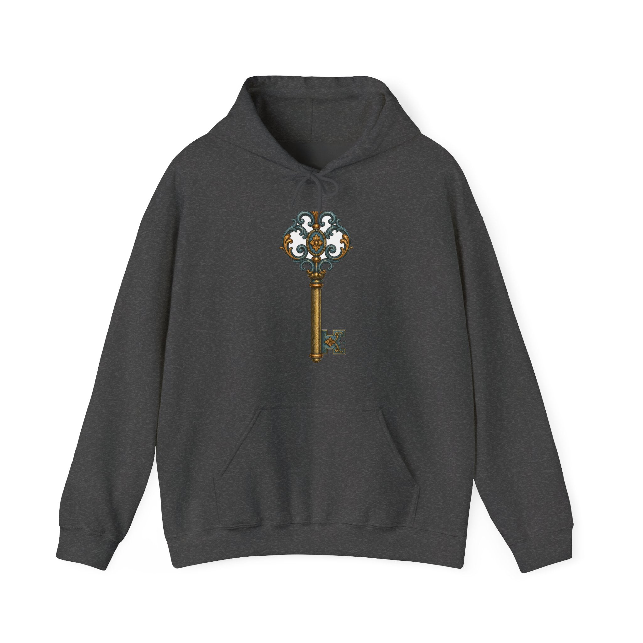 Matching Couple Sweatshirt - Key & Lock Matching Couple Hooded Sweatshirt Vintage Art His Hers Wedding Gift - Design A