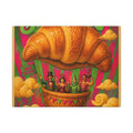 Croissant Hot Air Balloon Wall Art Canvas 16×20 Psychedelic Cafe Decor Maximalist Print