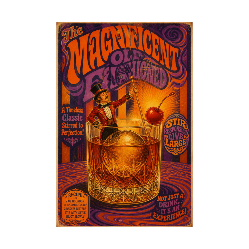 Old Fashioned Ringmaster Wall Art Poster 18×24 Psychedelic Cafe Decor Maximalist Print