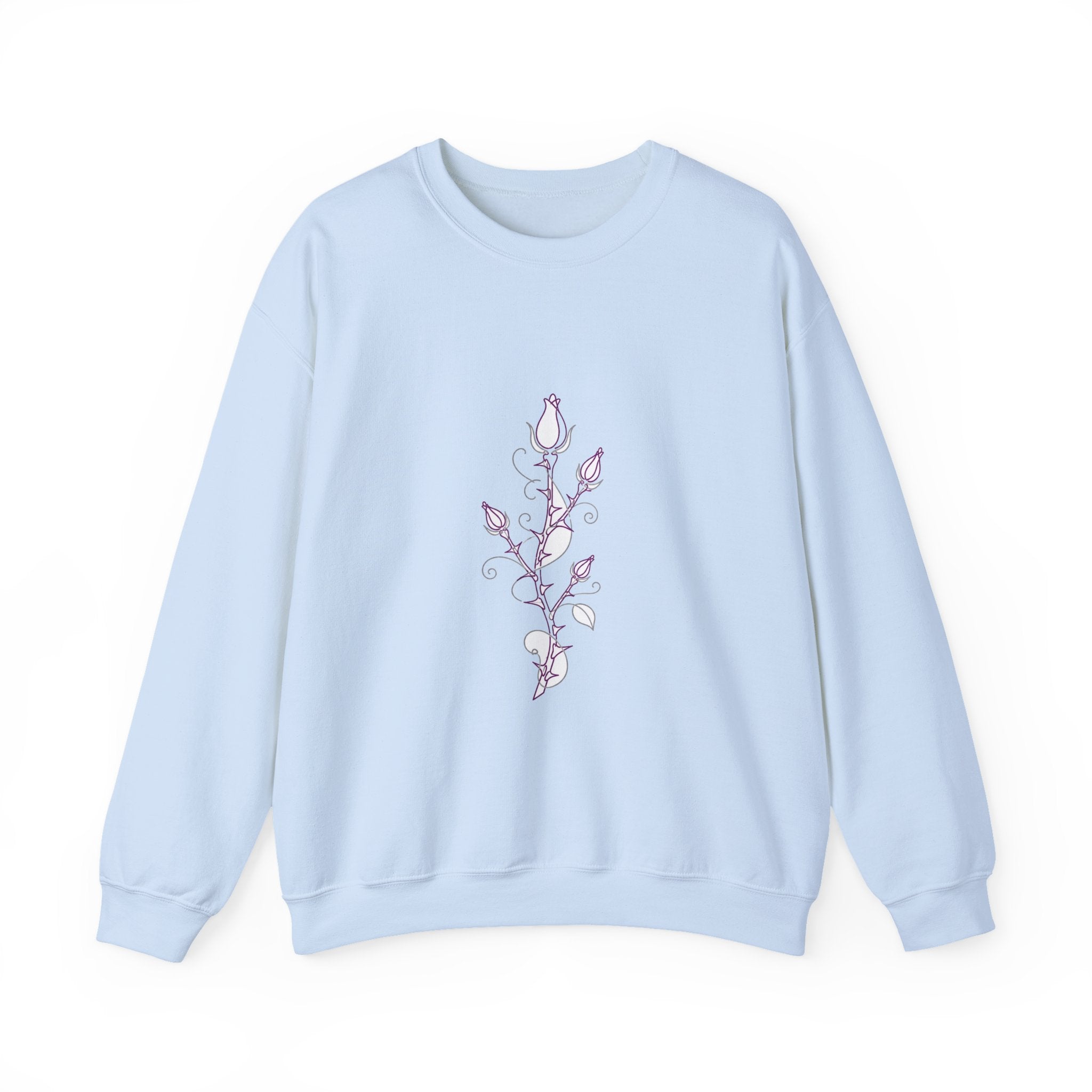 Matching Couple Sweatshirt - Rose & Thorn Matching Couple Crewneck Sweatshirt Minimalist Art His Hers Valentine Gift - Design B