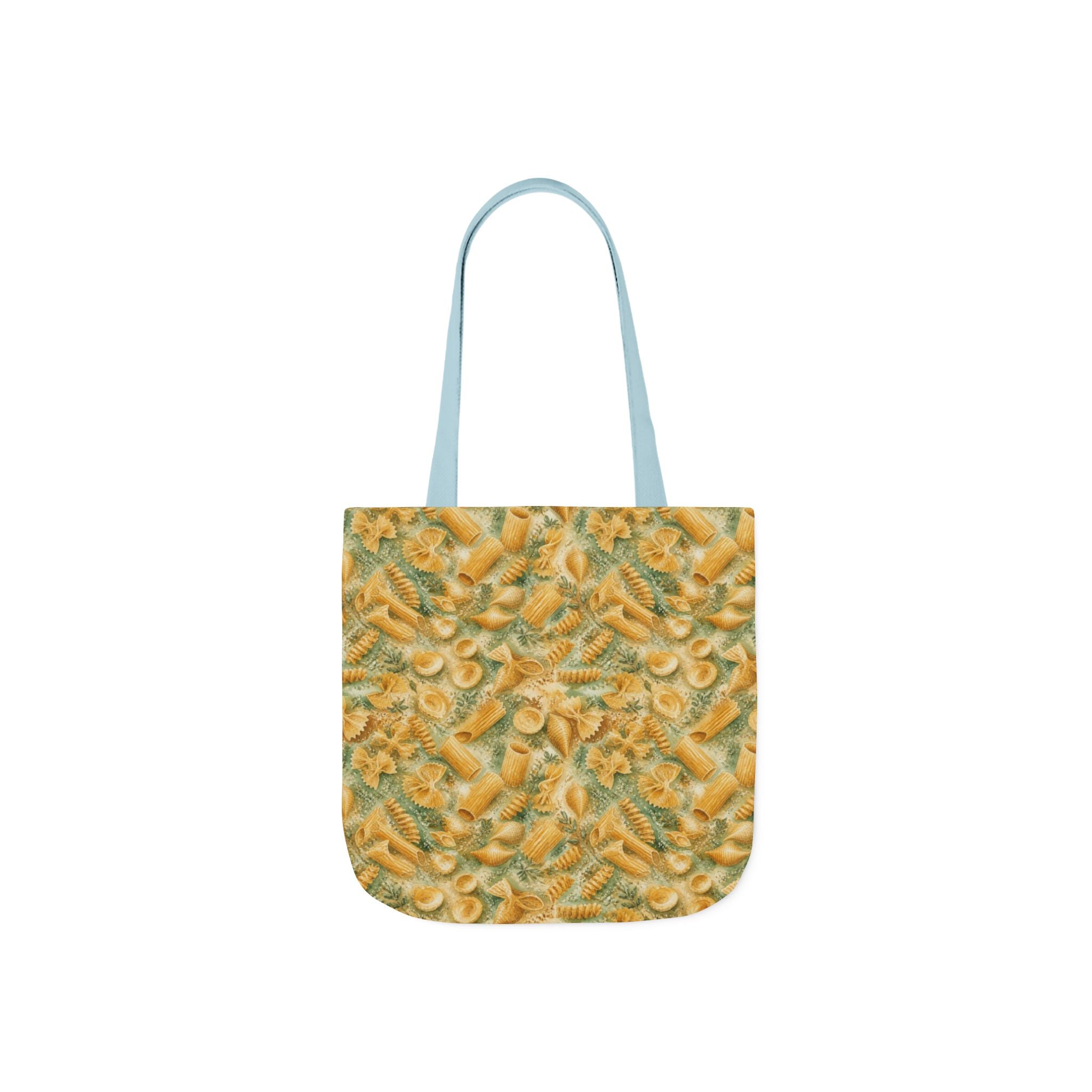 Italian Pasta Shapes Canvas Tote Bag Mediterranean Kitchen Watercolor Splash Design Italian Cottagecore Gift