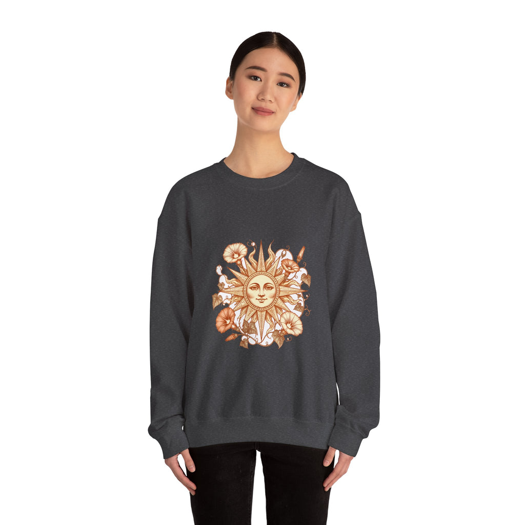 Matching Couple Sweatshirt - Sun & Moon Matching Couple Comfort Colors Crew Hand-Drawn Art His Hers Anniversary Gift - Design B