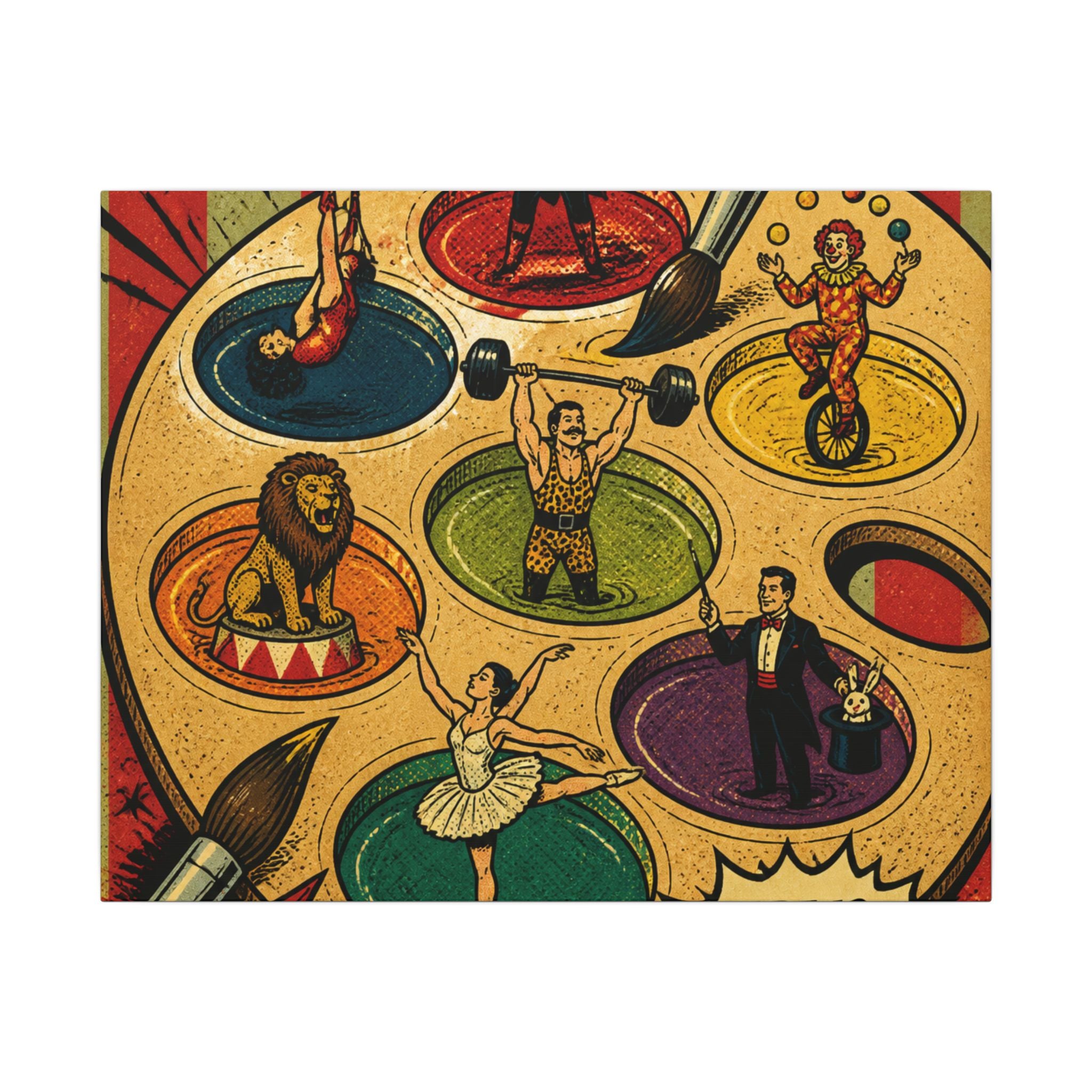 Paint Palette Stage Wall Art Canvas 16×20 Pop Art Living Room Decor Maximalist Print