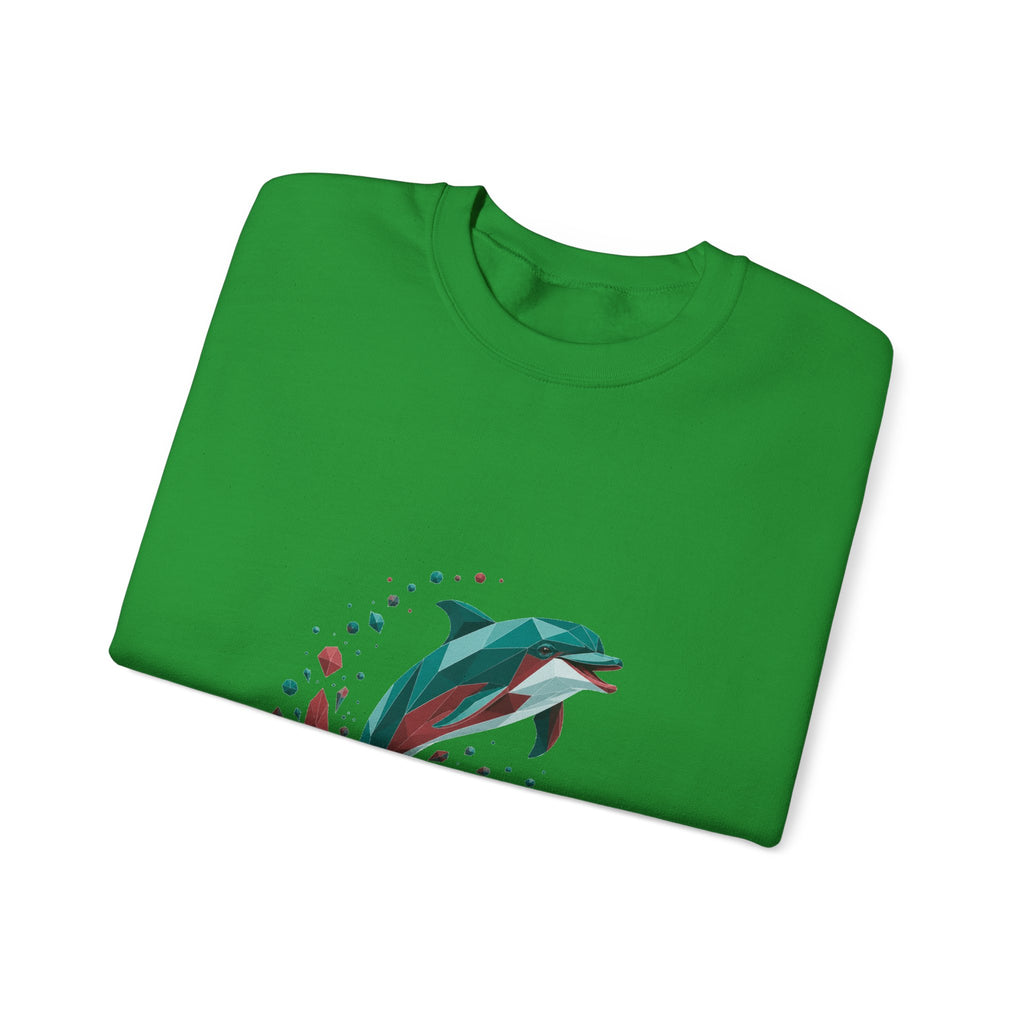 Matching Couple Sweatshirt - Shark & Dolphin Matching Couple Comfort Colors Crew Geometric Art His Hers Love Gift - Design B