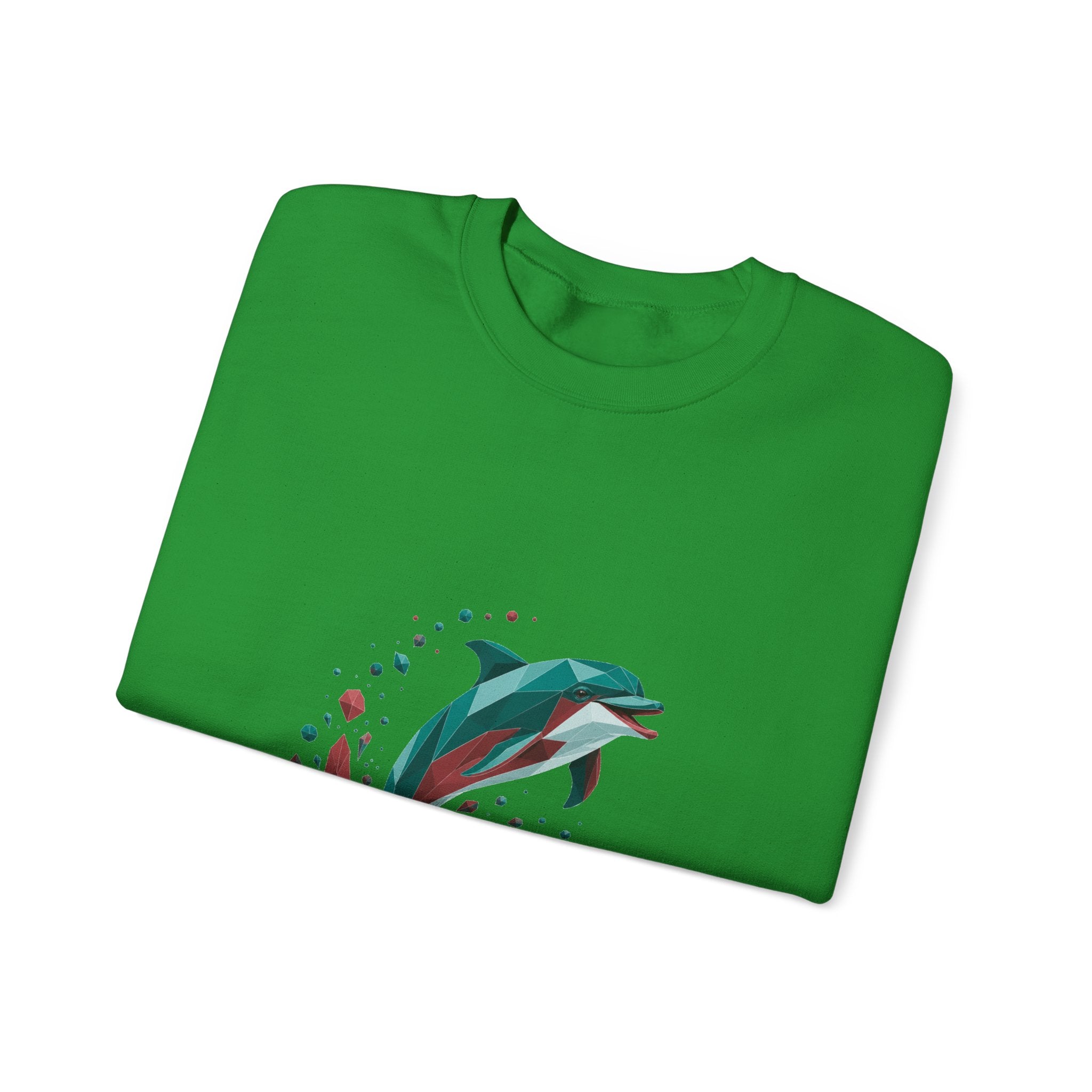 Matching Couple Sweatshirt - Shark & Dolphin Matching Couple Comfort Colors Crew Geometric Art His Hers Love Gift - Design B