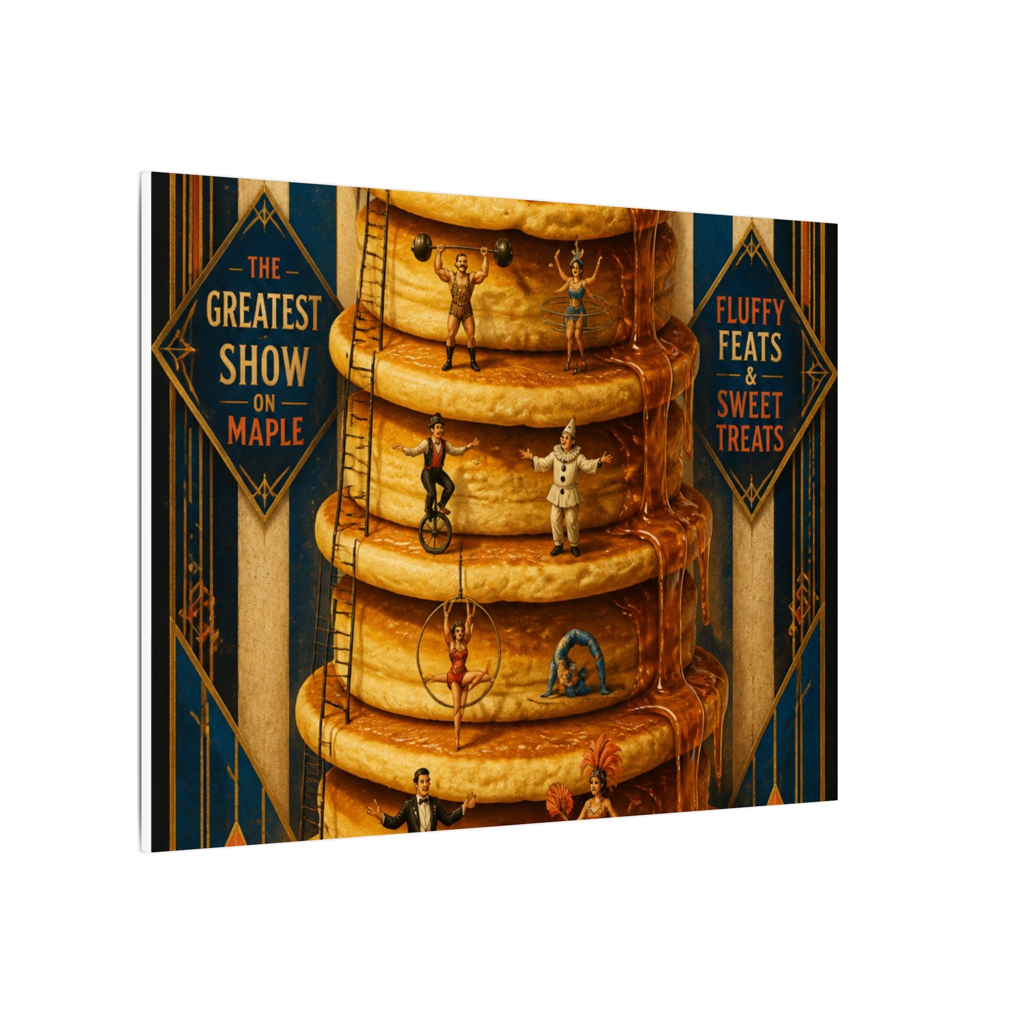 Pancake Stack Platform Wall Art Canvas 16×20 Art Deco Entryway Decor Maximalist Print