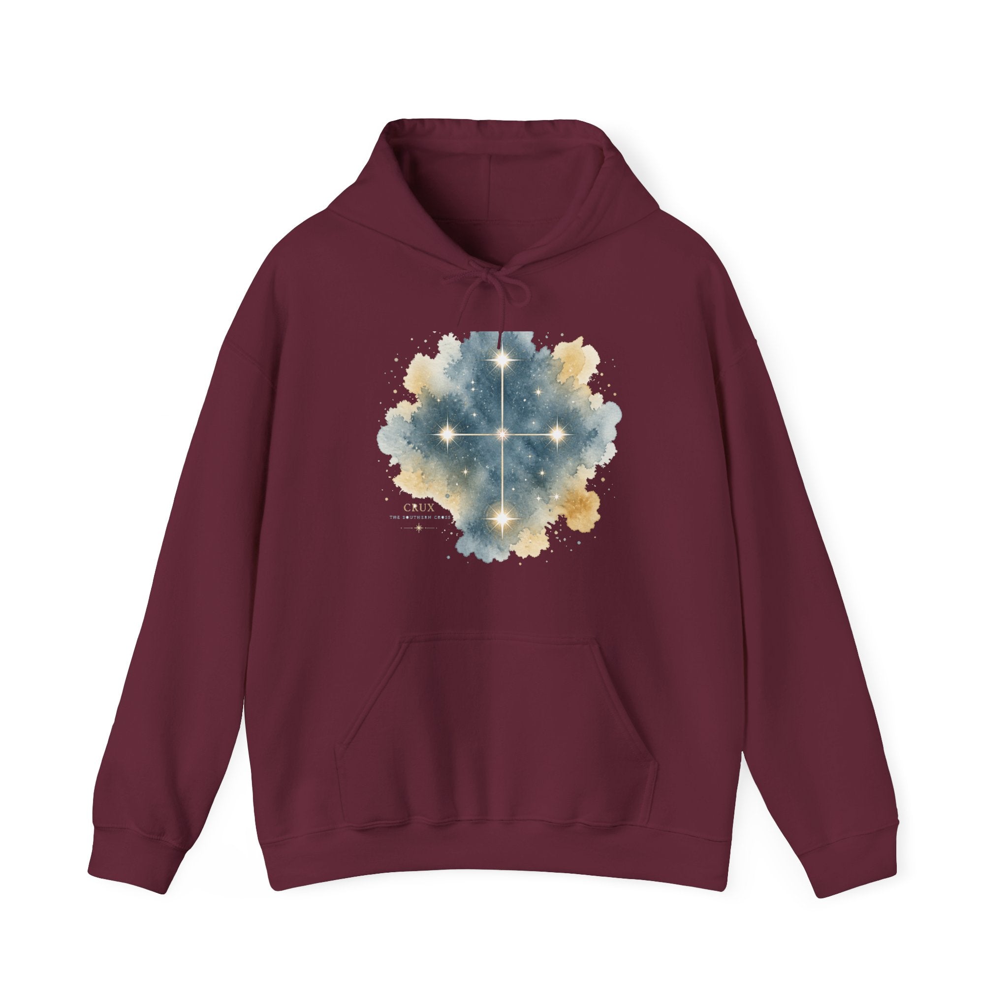 Matching Couple Sweatshirt - Aurora & Southern Cross Matching Couple Hooded Sweatshirt Watercolor Art His Hers Engagement Gift - Design B