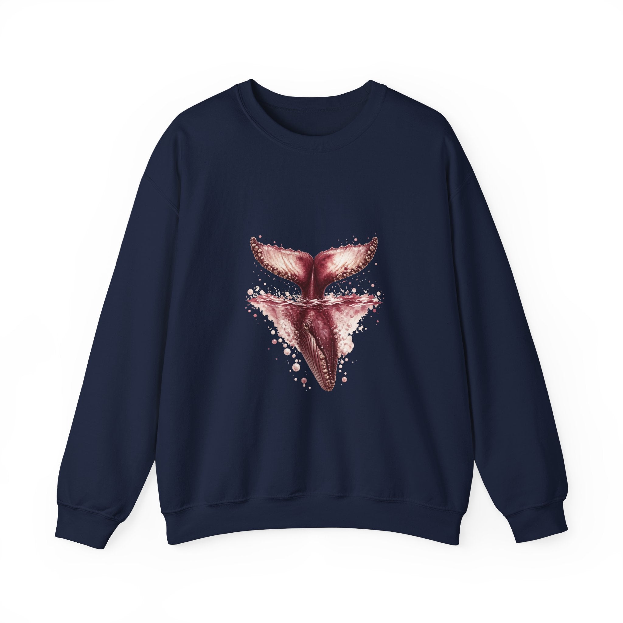 Matching Couple Sweatshirt - Eagle & Whale Matching Couple Crewneck Sweatshirt Watercolor Art His Hers Engagement Gift - Design B