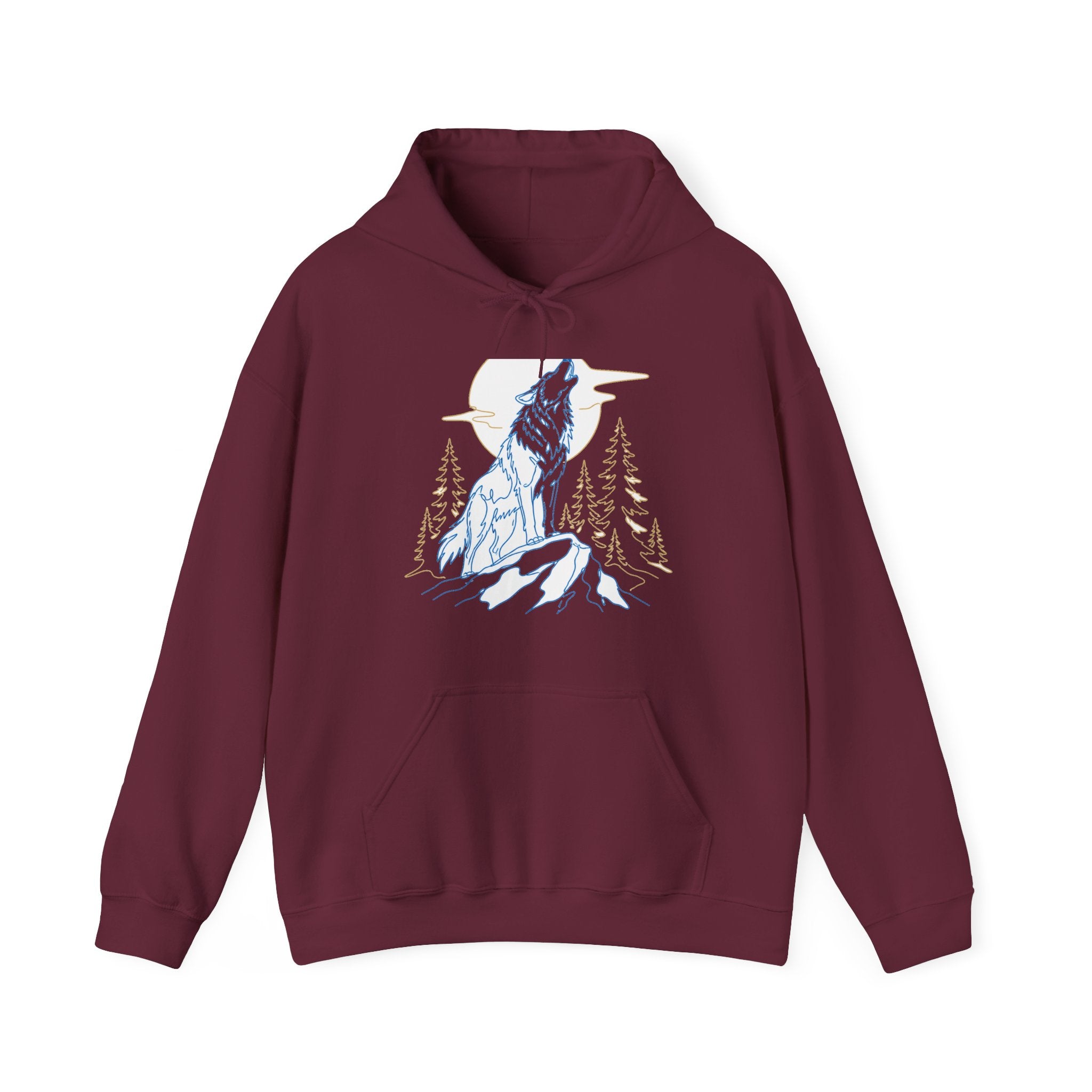 Matching Couple Sweatshirt - Wolf & Dove Matching Couple Hooded Sweatshirt Minimalist Art His Hers Valentine Gift - Design A
