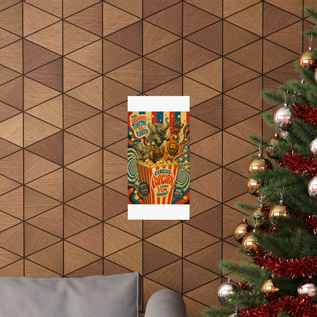 Popcorn Box Animals Wall Art Poster 24×36 Psychedelic Dining Room Decor Maximalist Print
