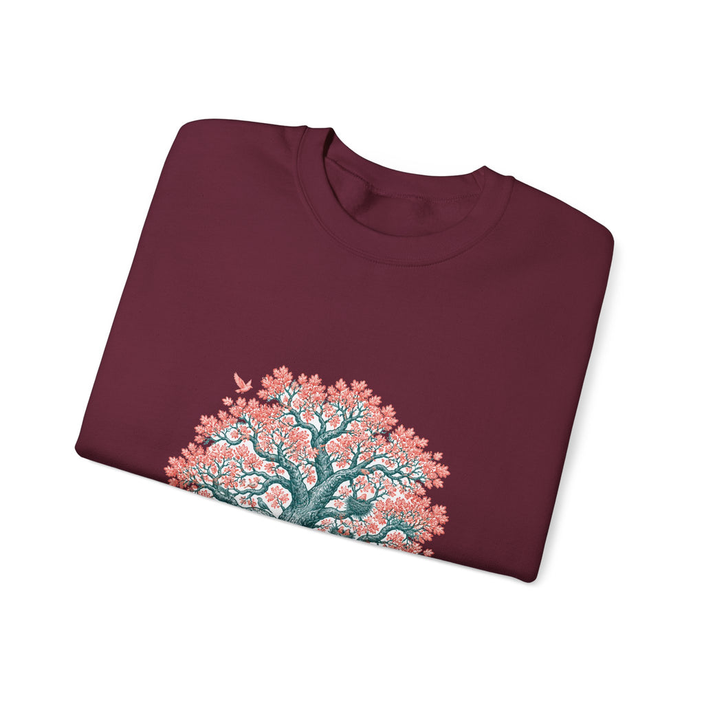 Matching Couple Sweatshirt - Ancient Oak & Deep Roots Matching Couple Crewneck Sweatshirt Hand-Drawn Art His Hers Best Friend Gift - Design A