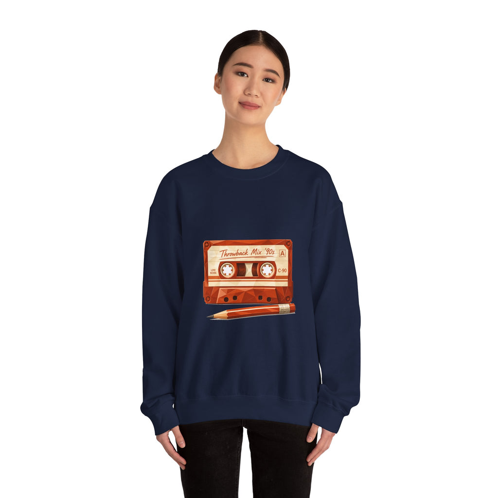 Matching Couple Sweatshirt - Vinyl & Cassette Matching Couple Premium Fleece Sweatshirt Geometric Art His Hers Love Gift - Design B