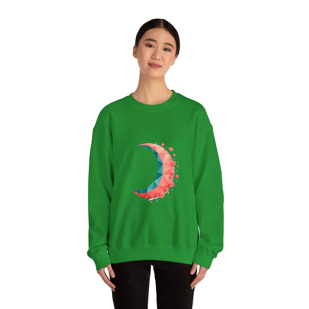 Matching Couple Sweatshirt - Waxing & Waning Moon Matching Couple Crewneck Sweatshirt Geometric Art His Hers Couple Gift - Design A