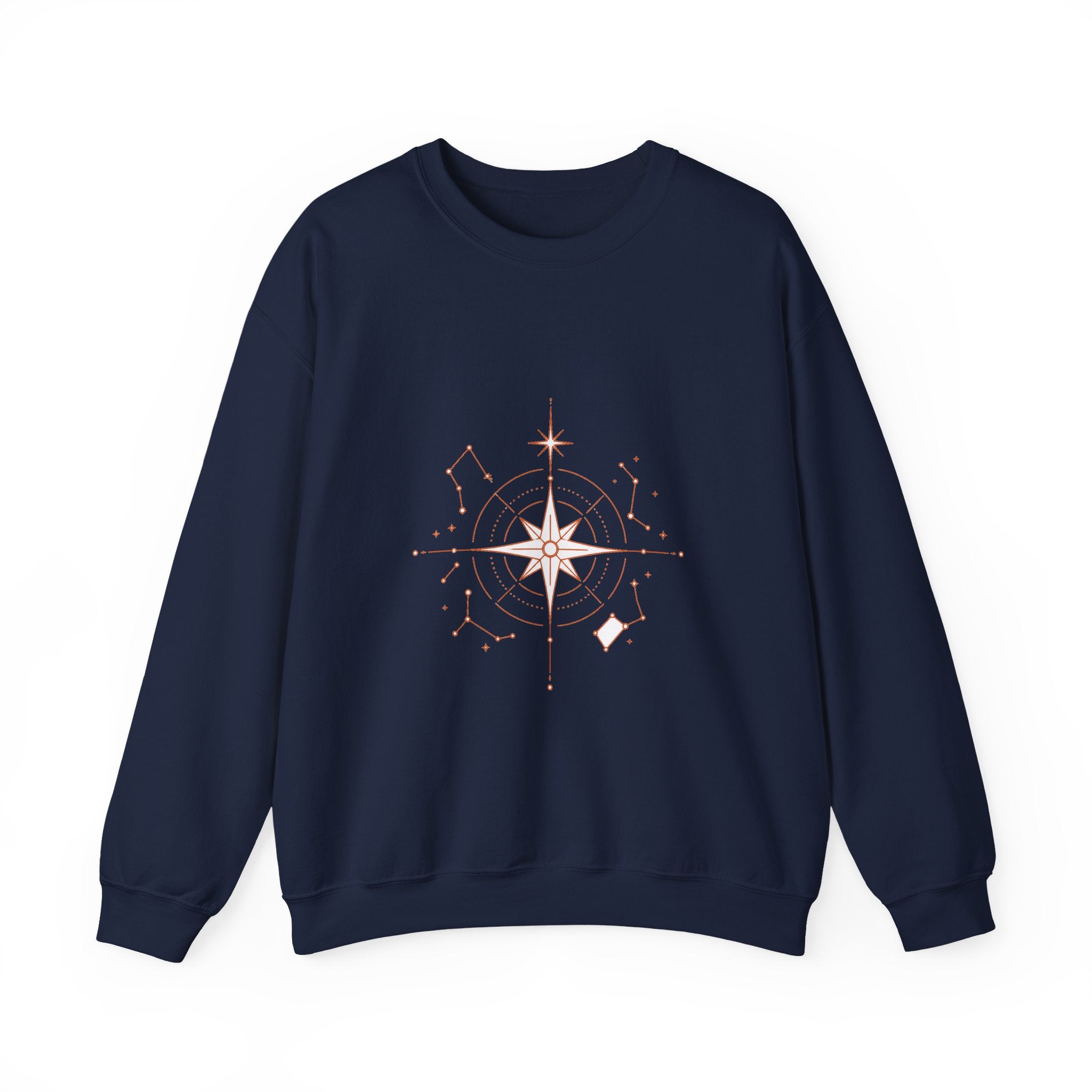 Matching Couple Sweatshirt - Shooting Star & North Star Matching Couple Comfort Colors Crew Minimalist Art His Hers Christmas Gift - Design B