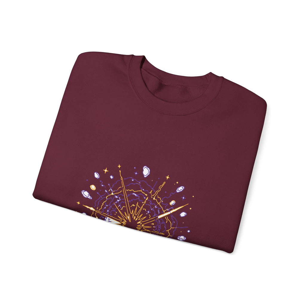 Matching Couple Sweatshirt - Galaxy & Supernova Matching Couple Crewneck Sweatshirt Minimalist Art His Hers Valentine Gift - Design B