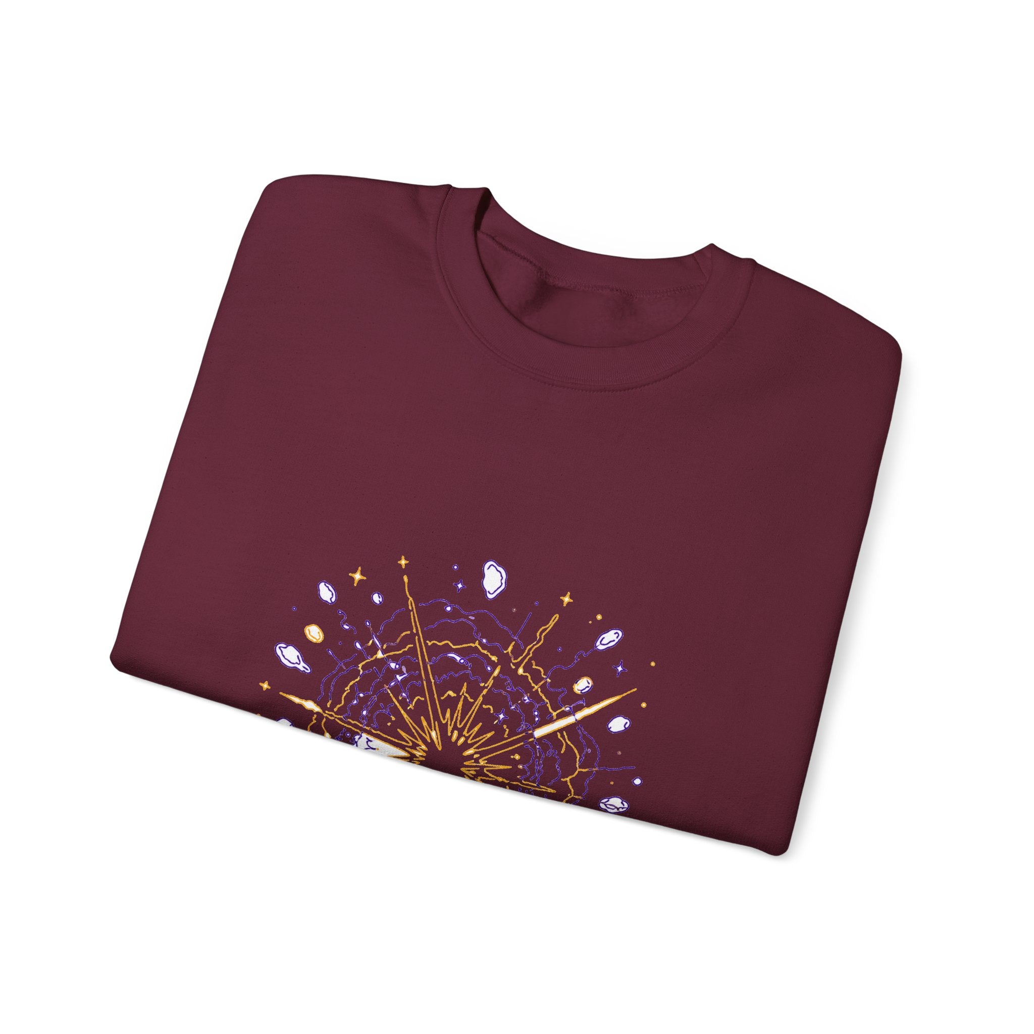 Matching Couple Sweatshirt - Galaxy & Supernova Matching Couple Crewneck Sweatshirt Minimalist Art His Hers Valentine Gift - Design B
