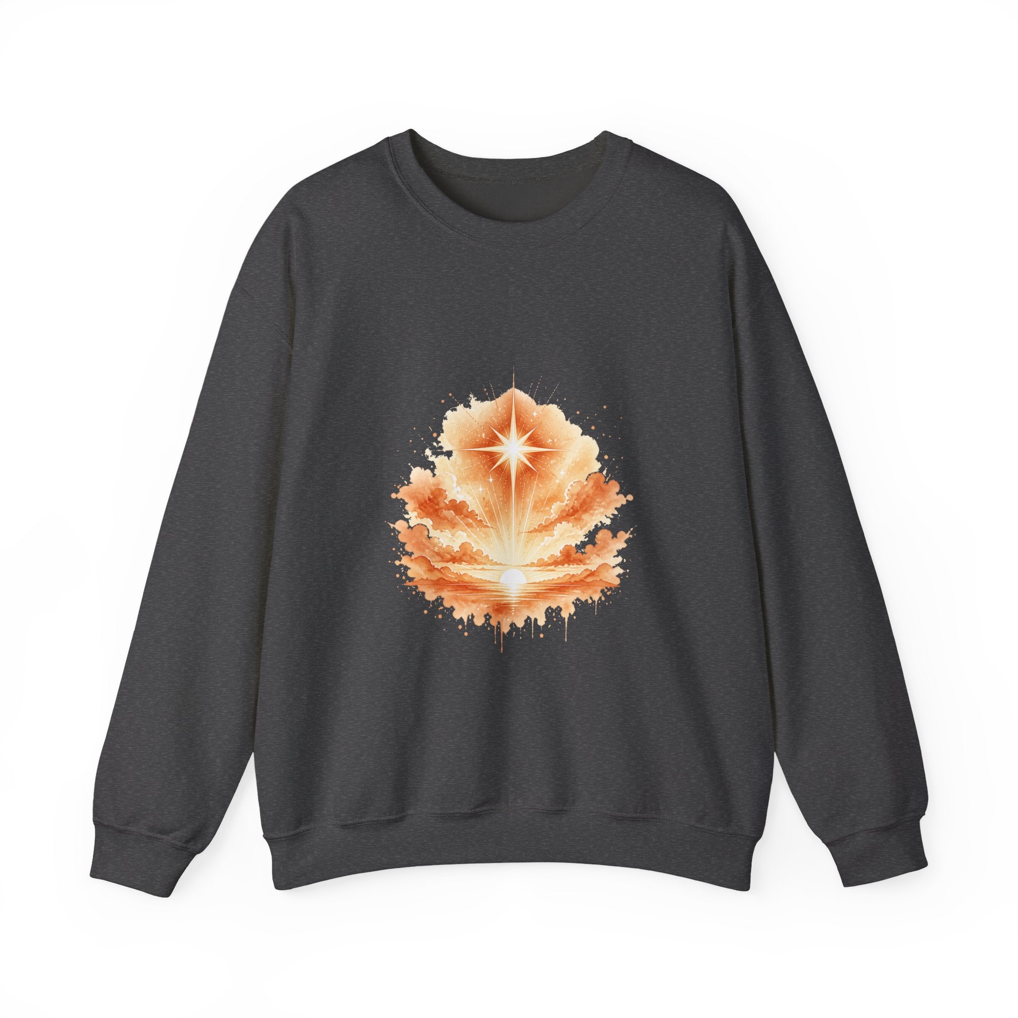Matching Couple Sweatshirt - Evening & Morning Star Matching Couple Premium Fleece Sweatshirt Watercolor Art His Hers Birthday Gift - Design B