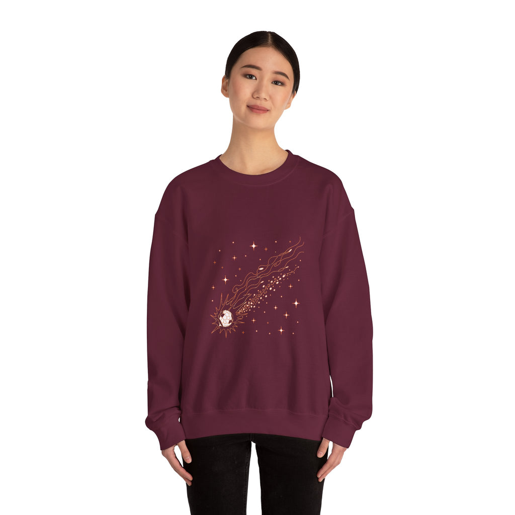 Matching Couple Sweatshirt - Comet & Asteroid Matching Couple Crewneck Sweatshirt Minimalist Art His Hers Valentine Gift - Design A