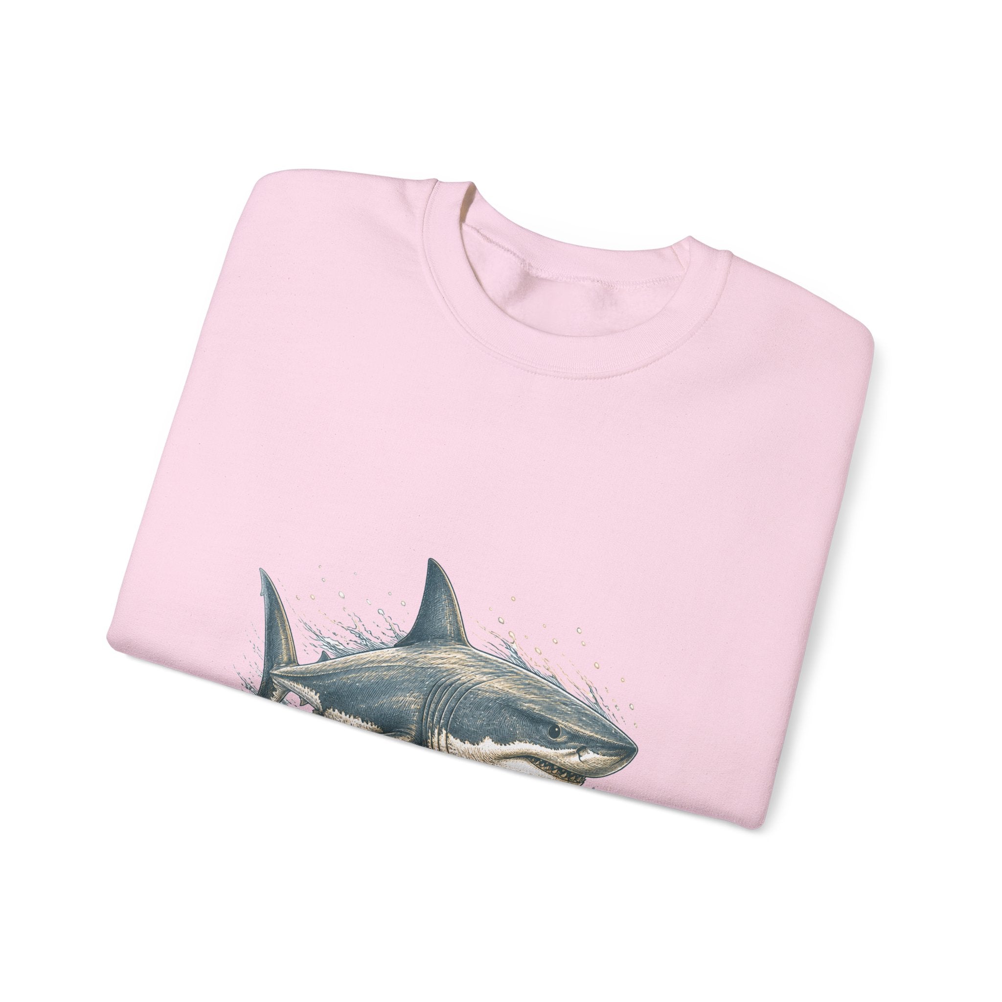 Matching Couple Sweatshirt - Shark & Dolphin Matching Couple Premium Fleece Sweatshirt Hand-Drawn Art His Hers Anniversary Gift - Design A