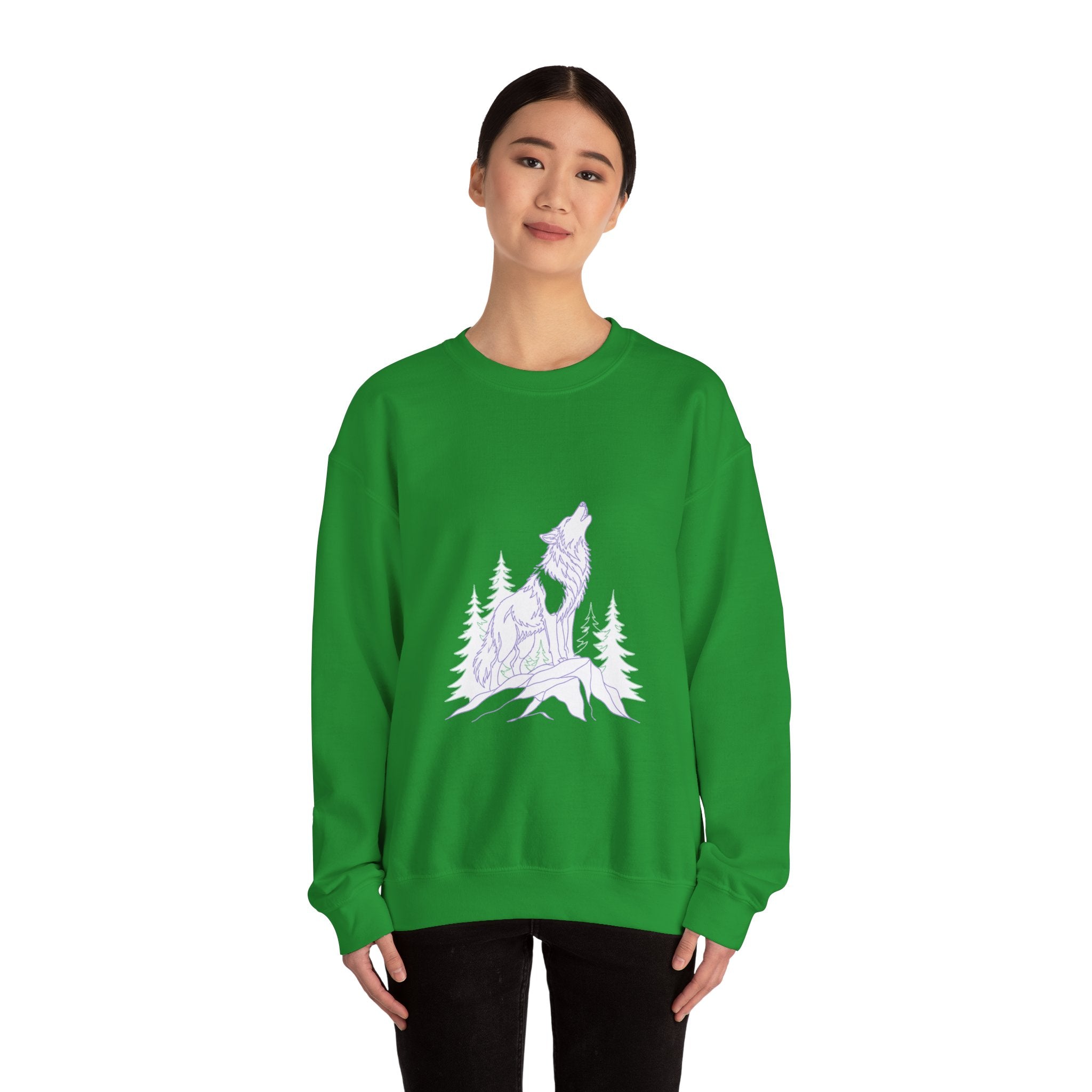 Matching Couple Sweatshirt - Wolf & Dove Matching Couple Premium Fleece Sweatshirt Minimalist Art His Hers Christmas Gift - Design A