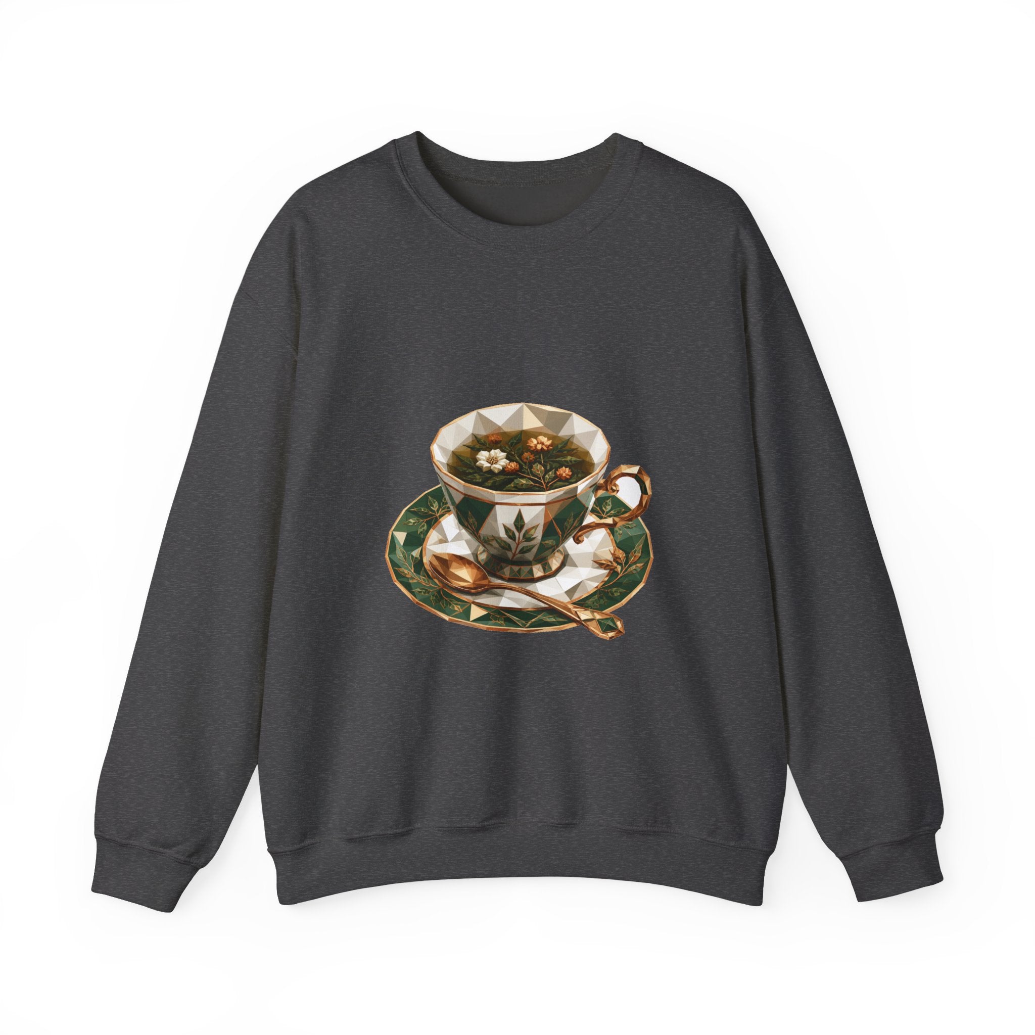 Matching Couple Sweatshirt - Coffee & Tea Matching Couple Crewneck Sweatshirt Geometric Art His Hers Couple Gift - Design B